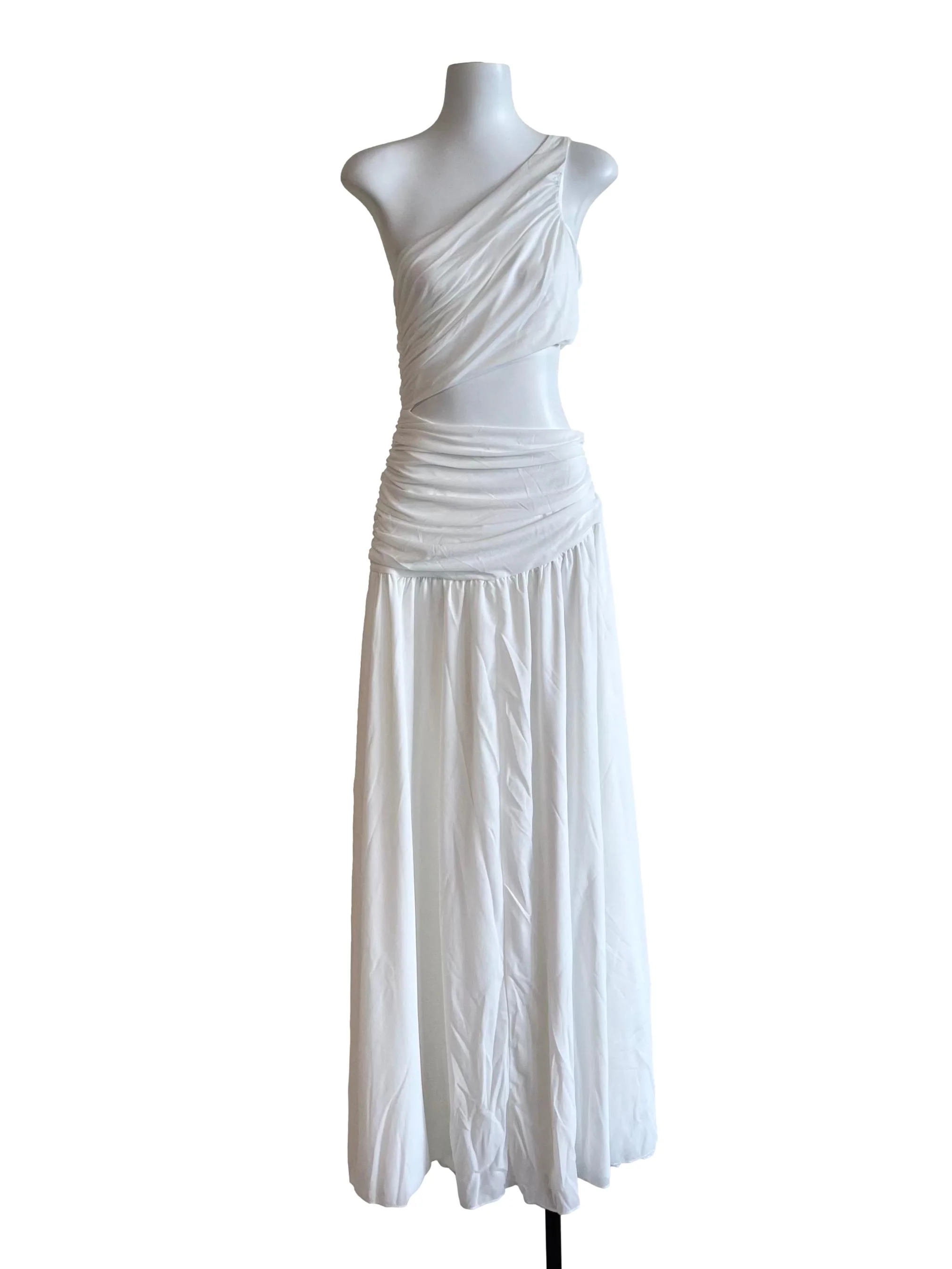Pearl White Toga Cut Out Maxi Dress