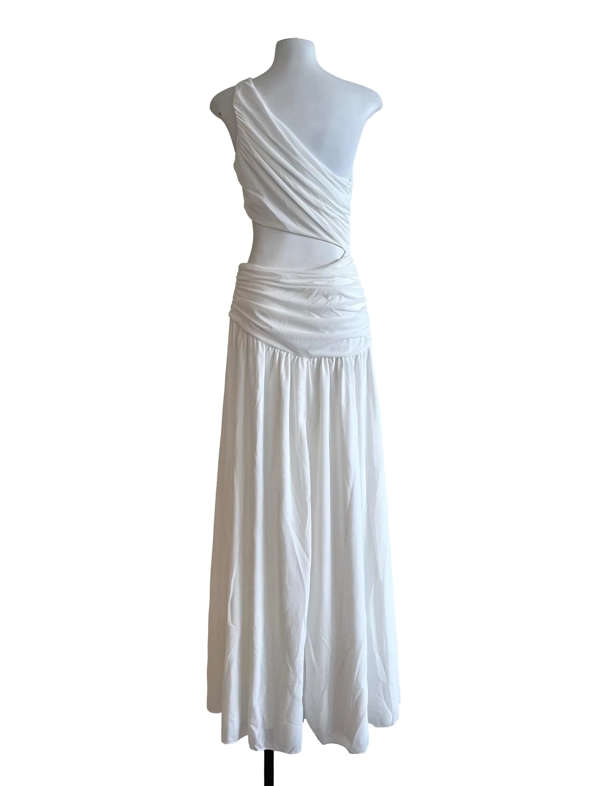 Pearl White Toga Cut Out Maxi Dress - Image 2