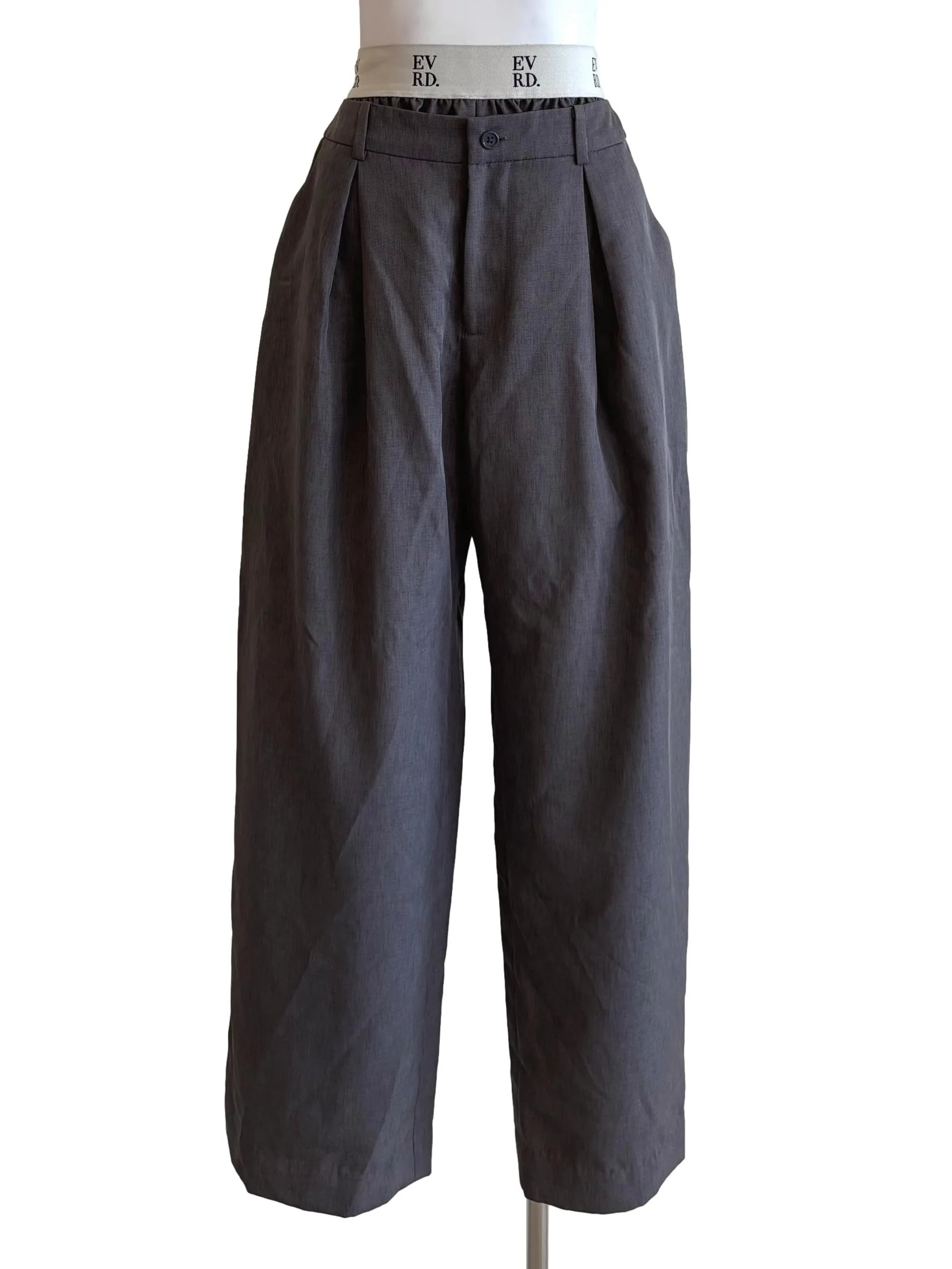 Pebble Grey Layered Waist Pants