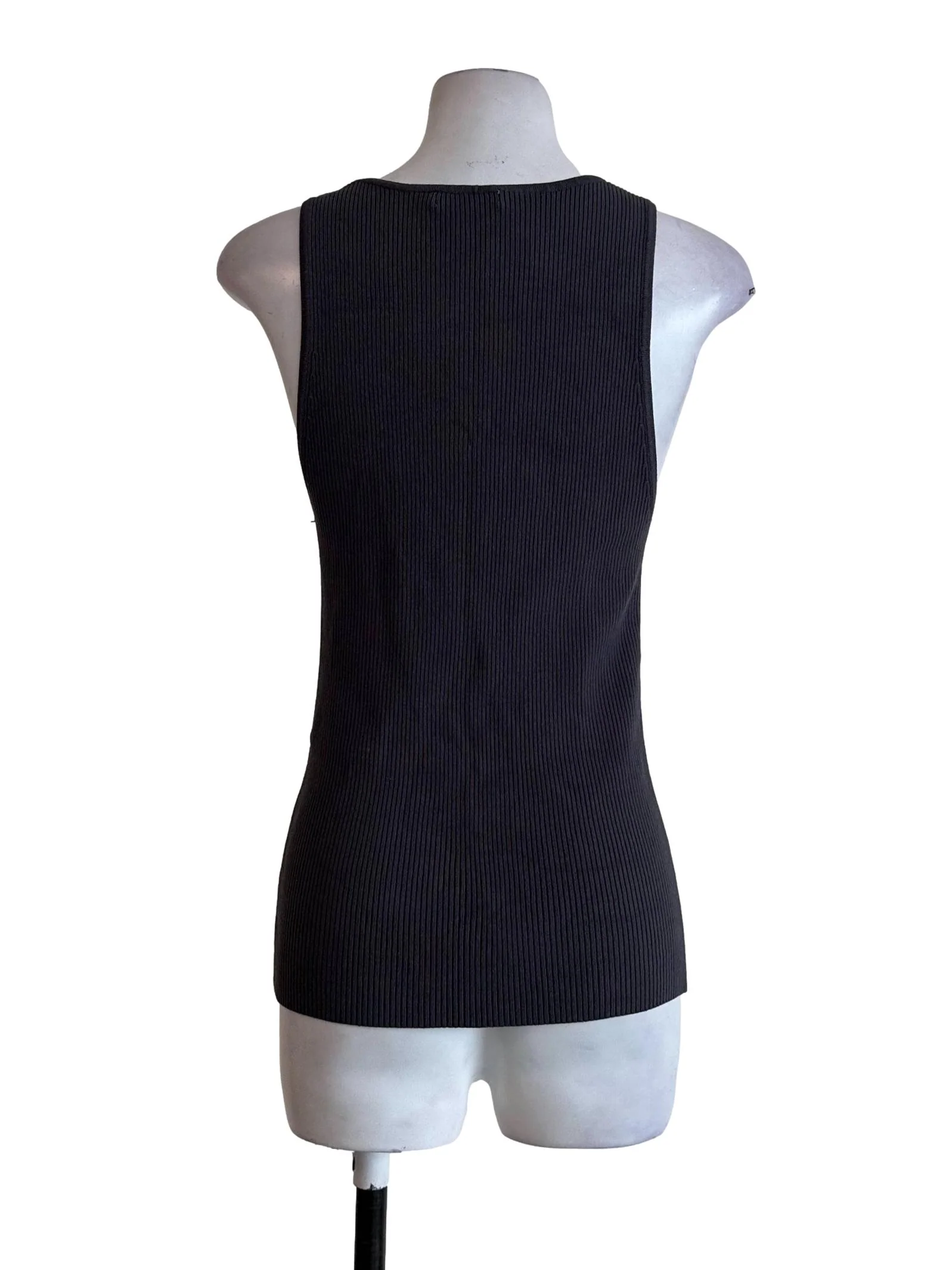 Pebble Grey Textured Sleeveless Top - Image 2