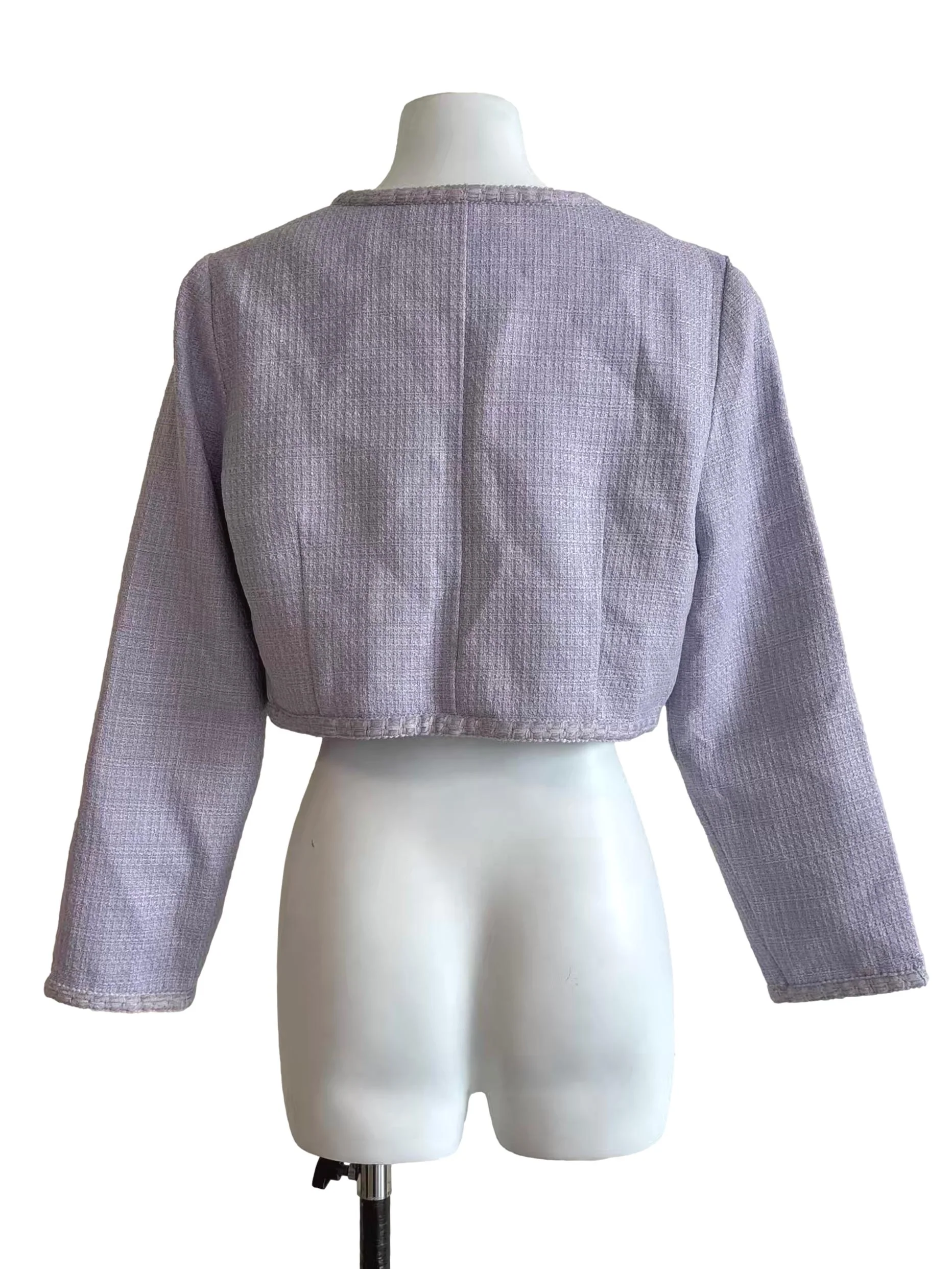 Periwinkle Pearl Button Tweed Jacket - Image 2