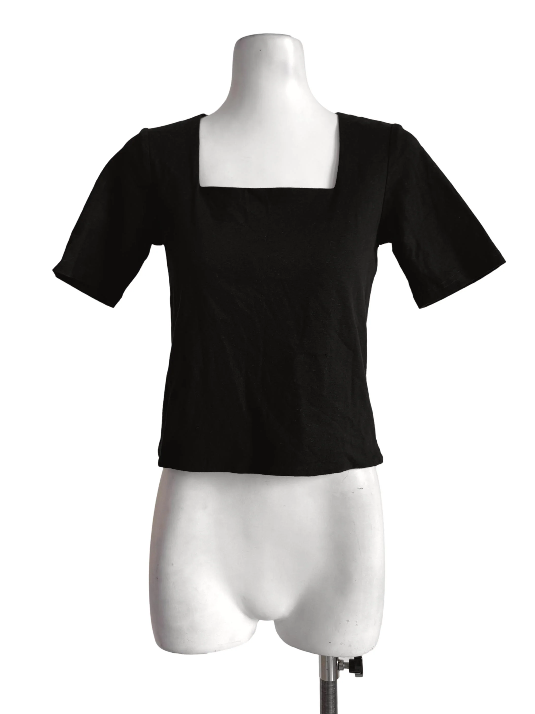 Pewter Black Square Neck Top
