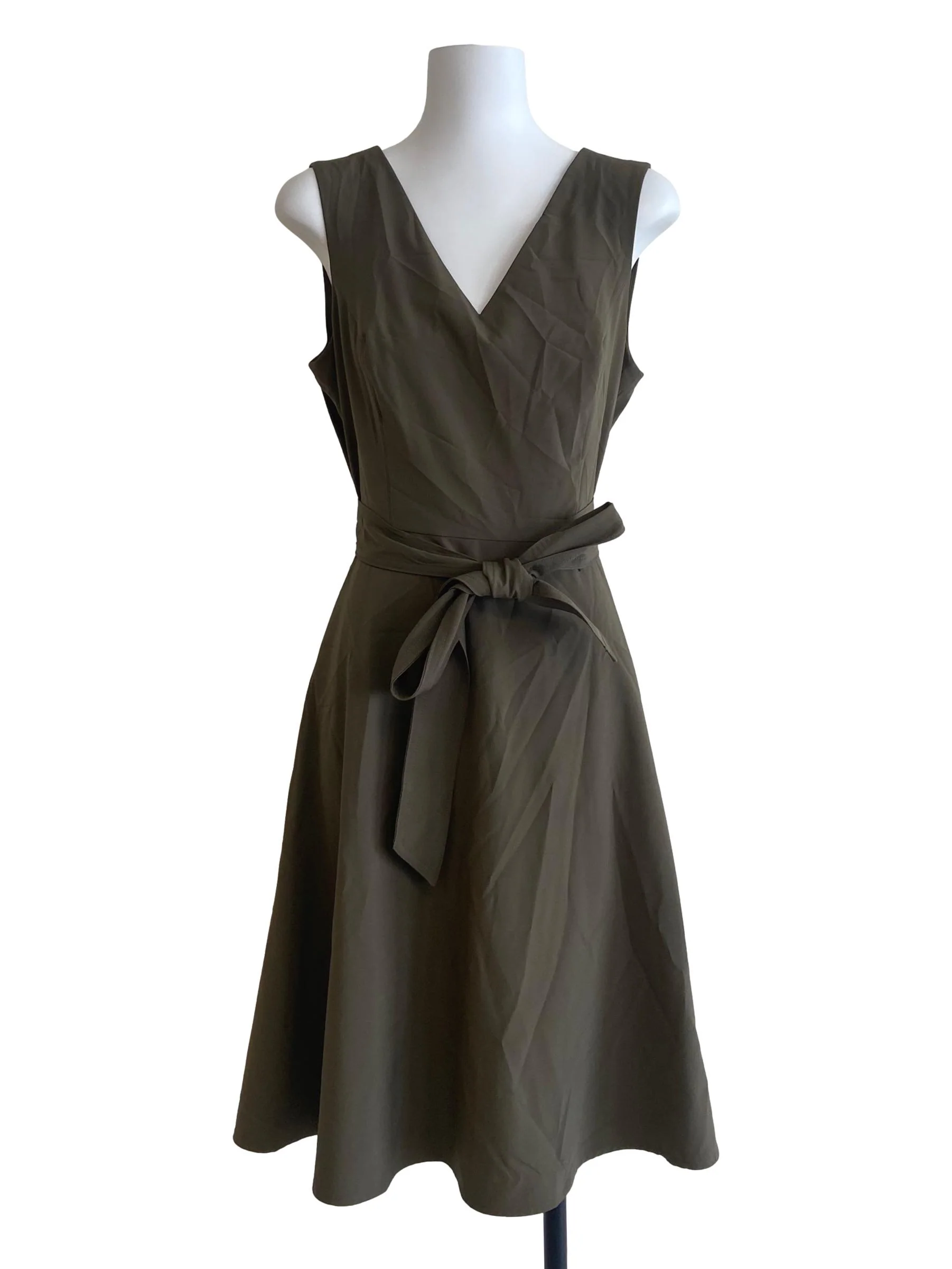 Pickle Green Sleeveless Apron Dress