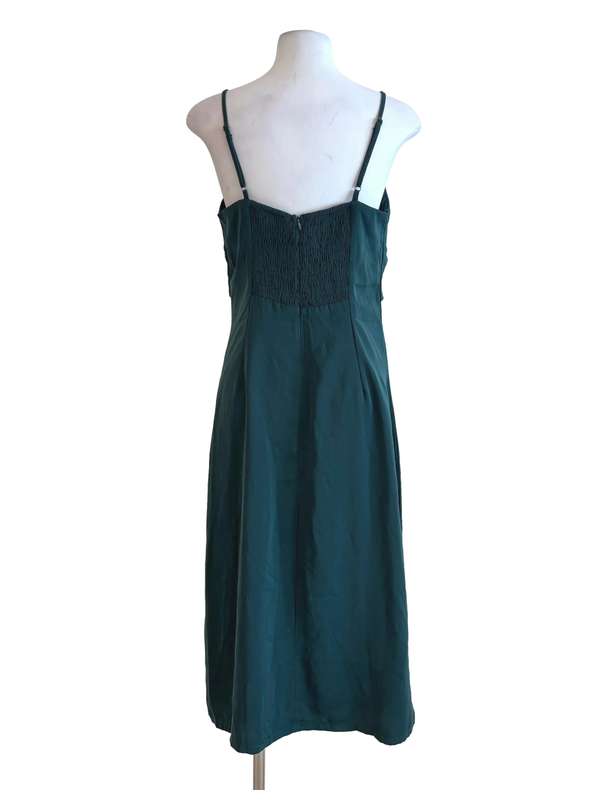 Pine Green Plain Camisole Dress - Image 2