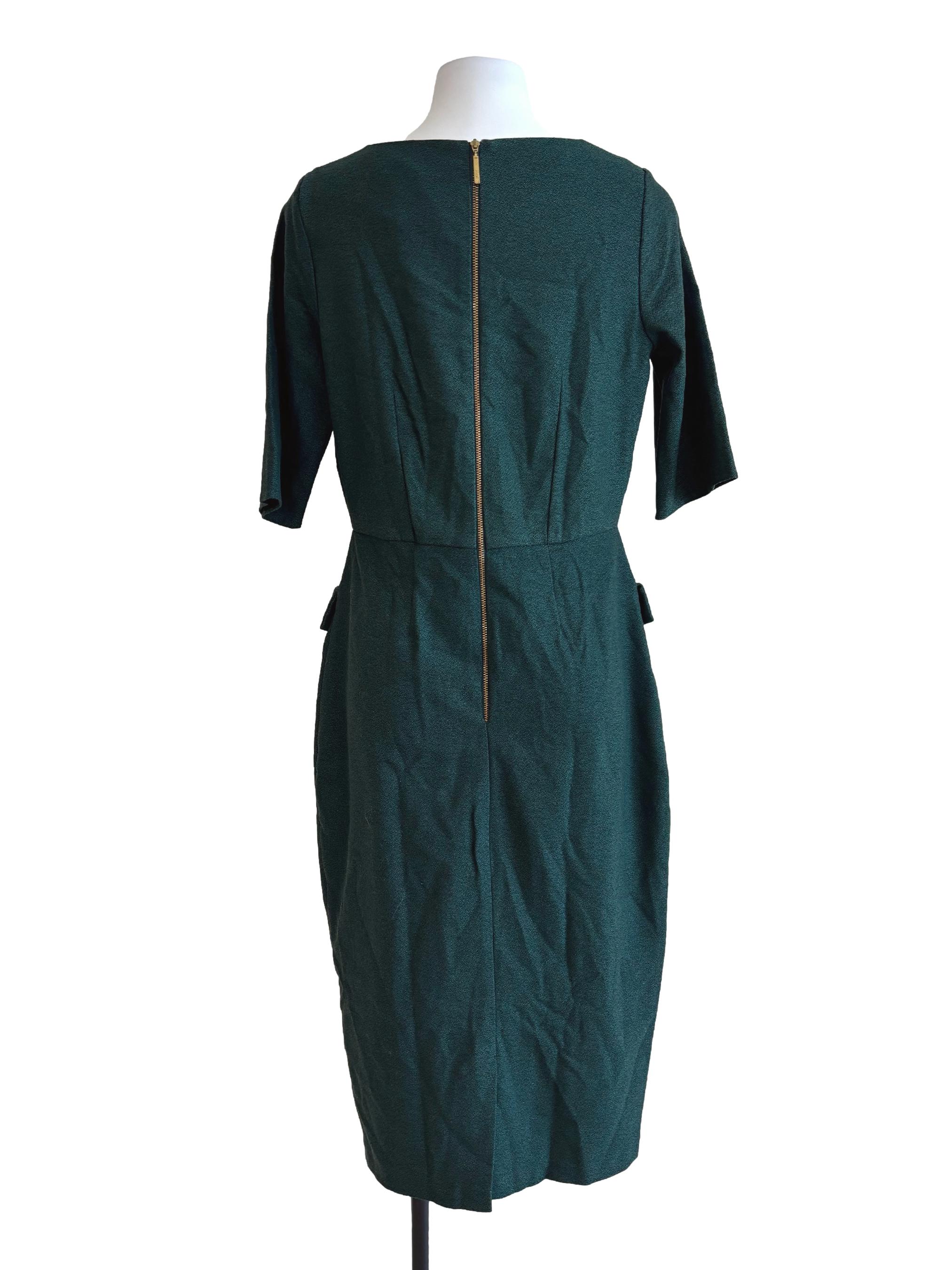 Pine Green Quarter Sleeve Pencil Dress - Image 2