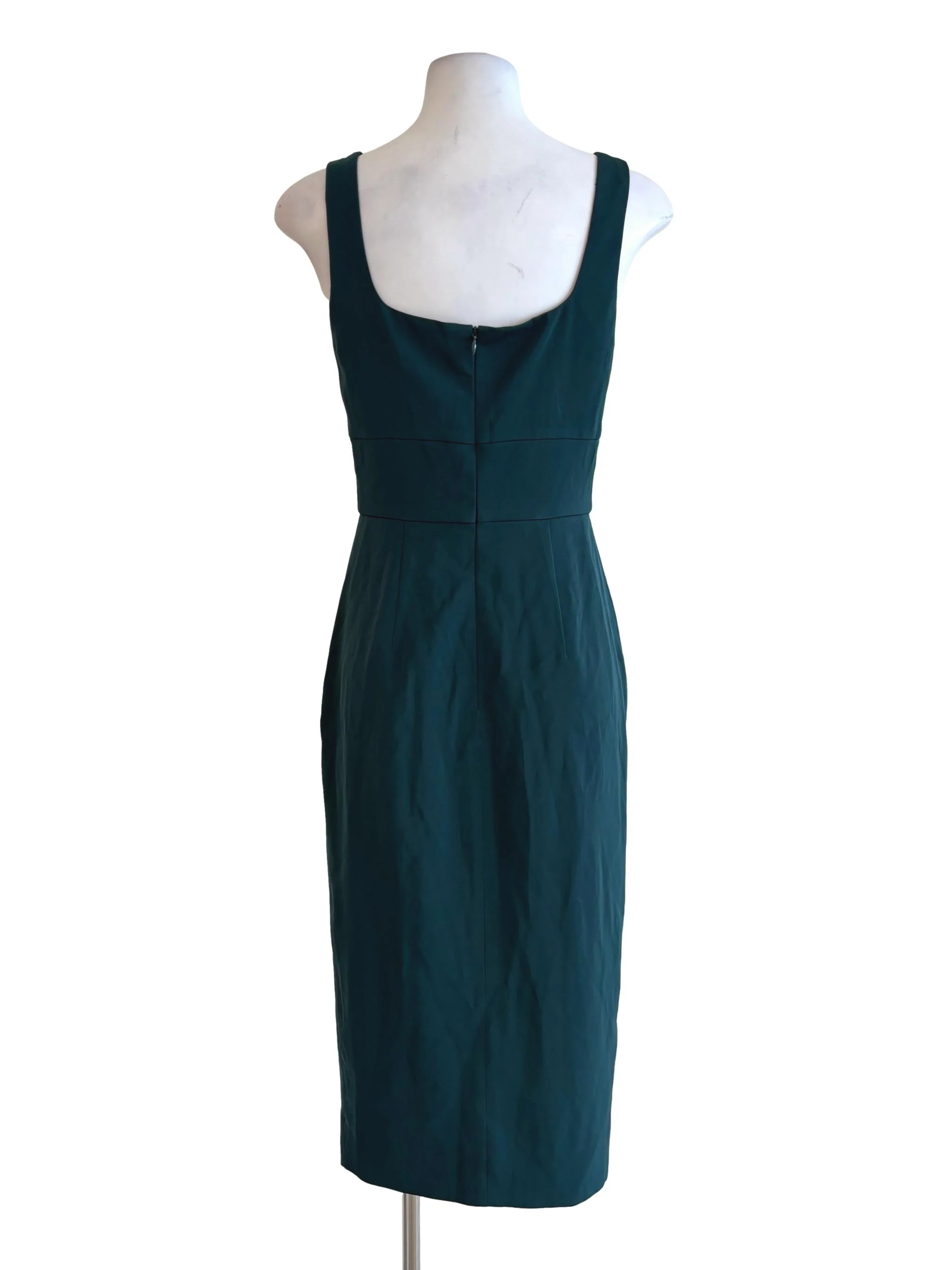 Pine Green Square Neck Pencil Dress LB - Image 2