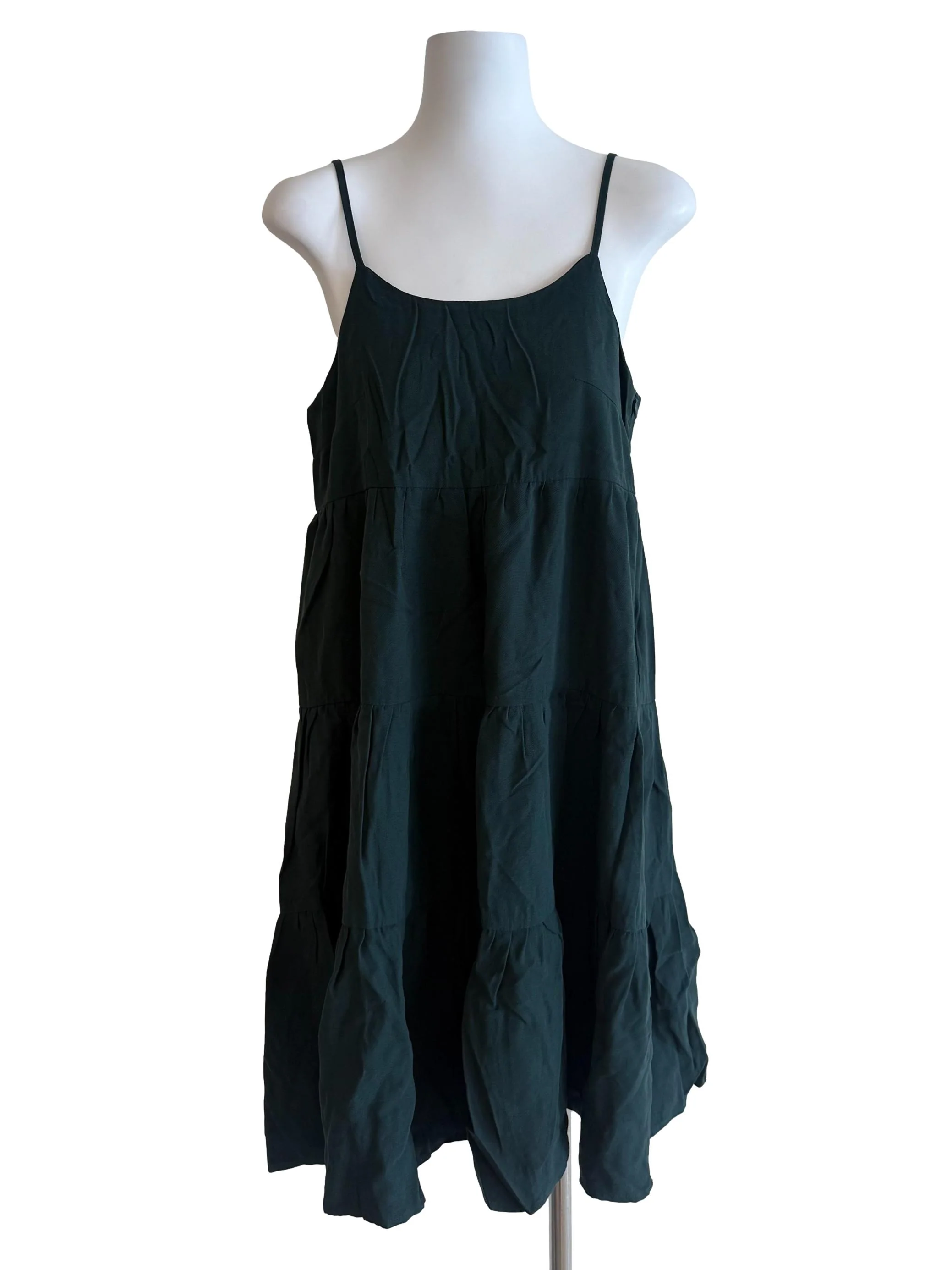Pine Green Tiered Jumper Dress