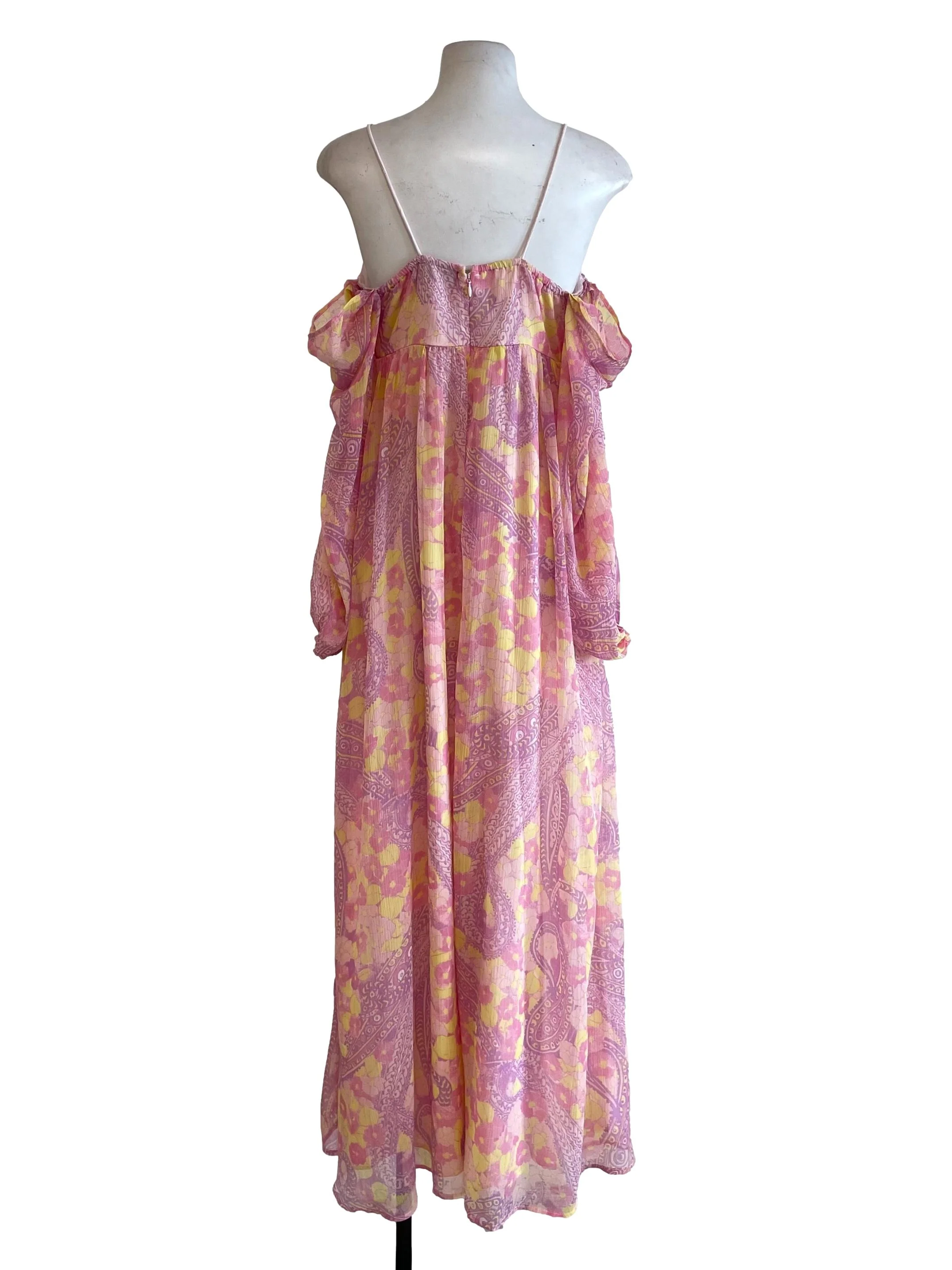 Pink Ethnic Off Shoulder Dress - Image 2