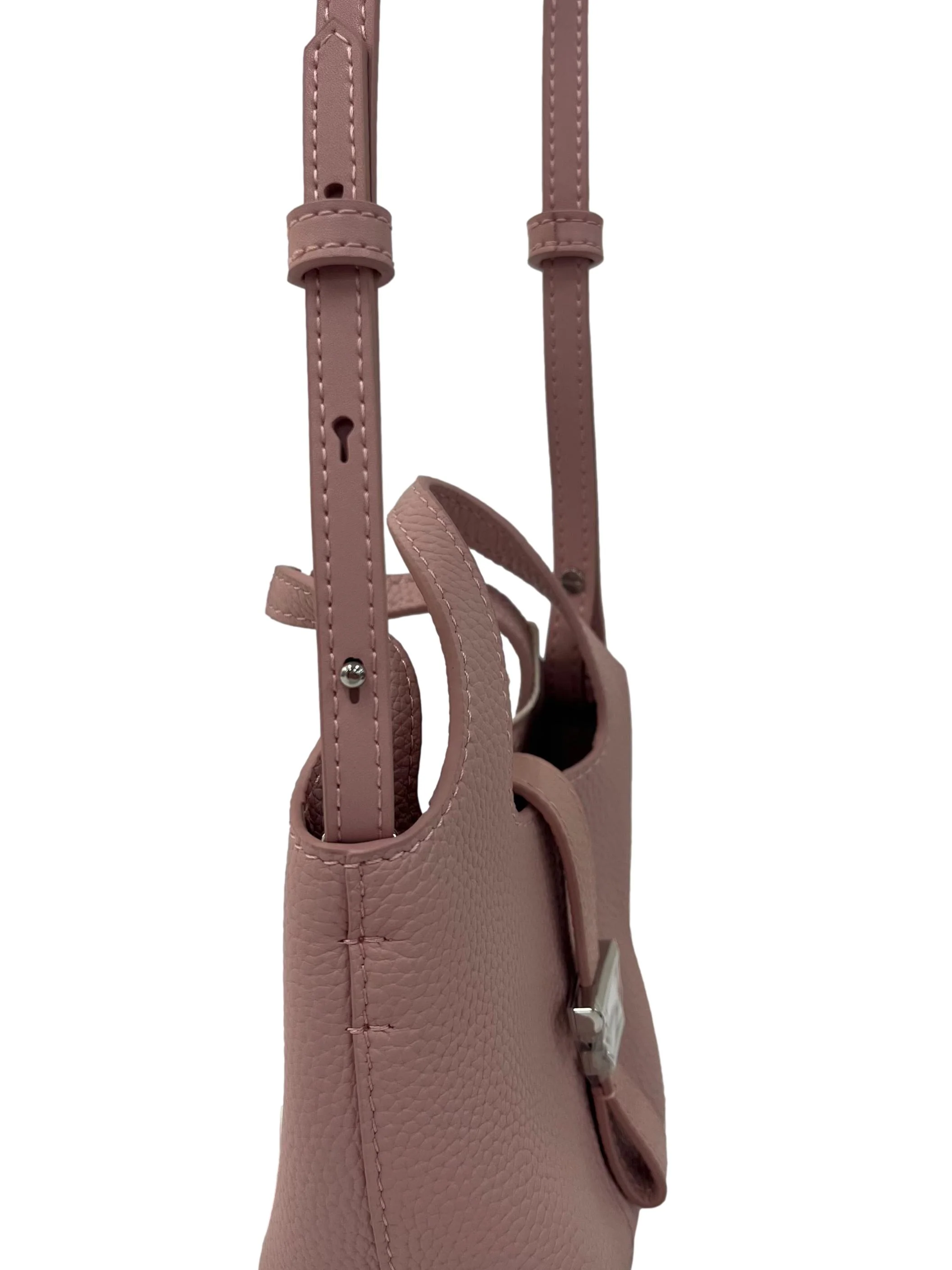 Pink Micro Crossbody Bag With Magnetic Closure - Image 4
