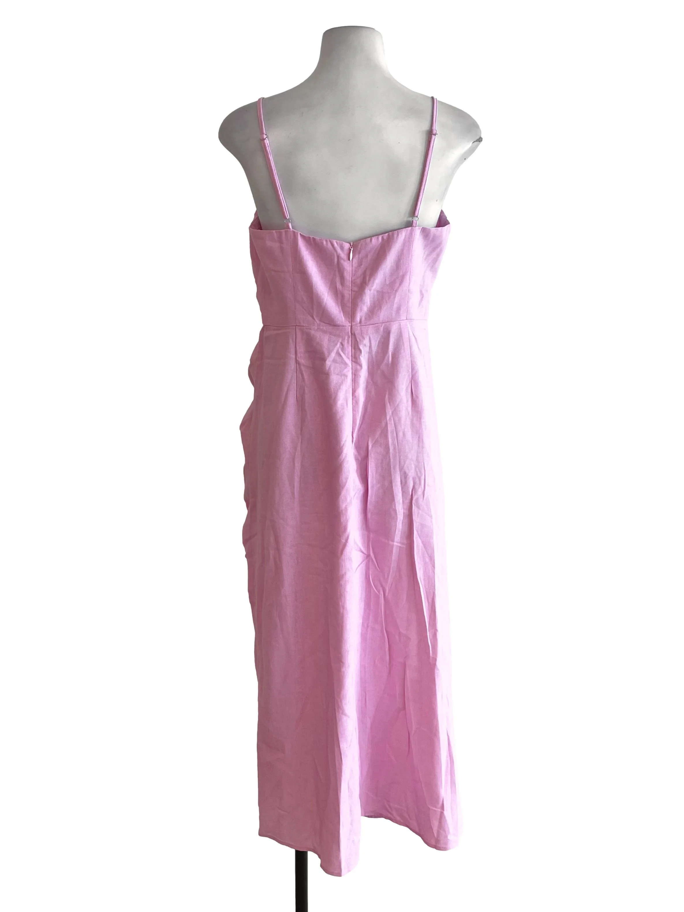 Pink Scrunch Slip Dress - Image 2