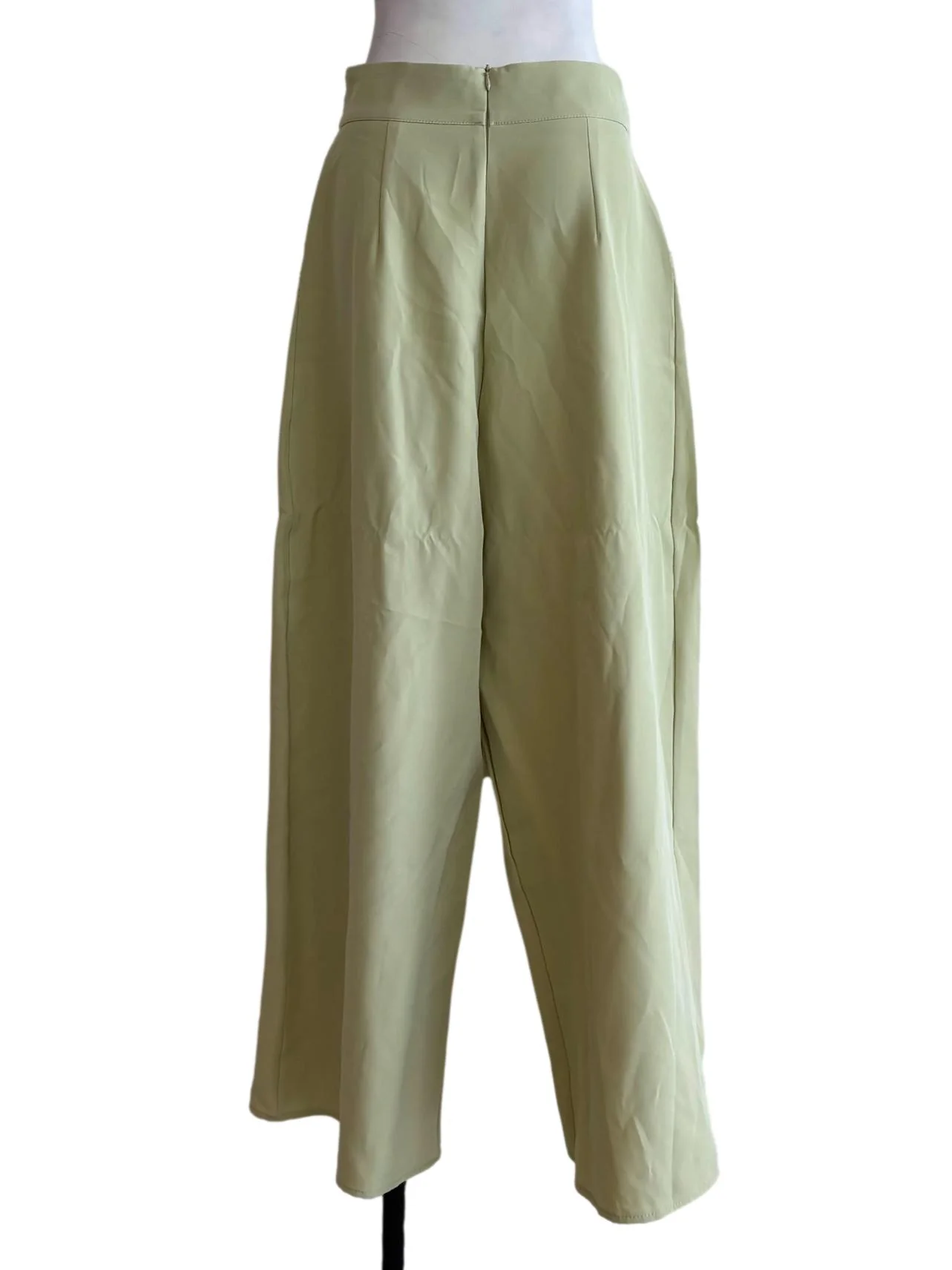 Pistachio Green Front Slit Pants - Image 2