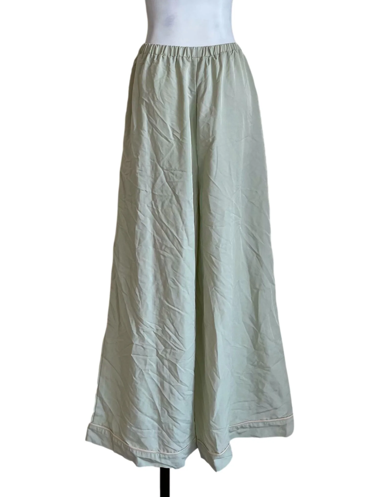 Pistachio Green Relaxed Wide Leg Pants - Image 2