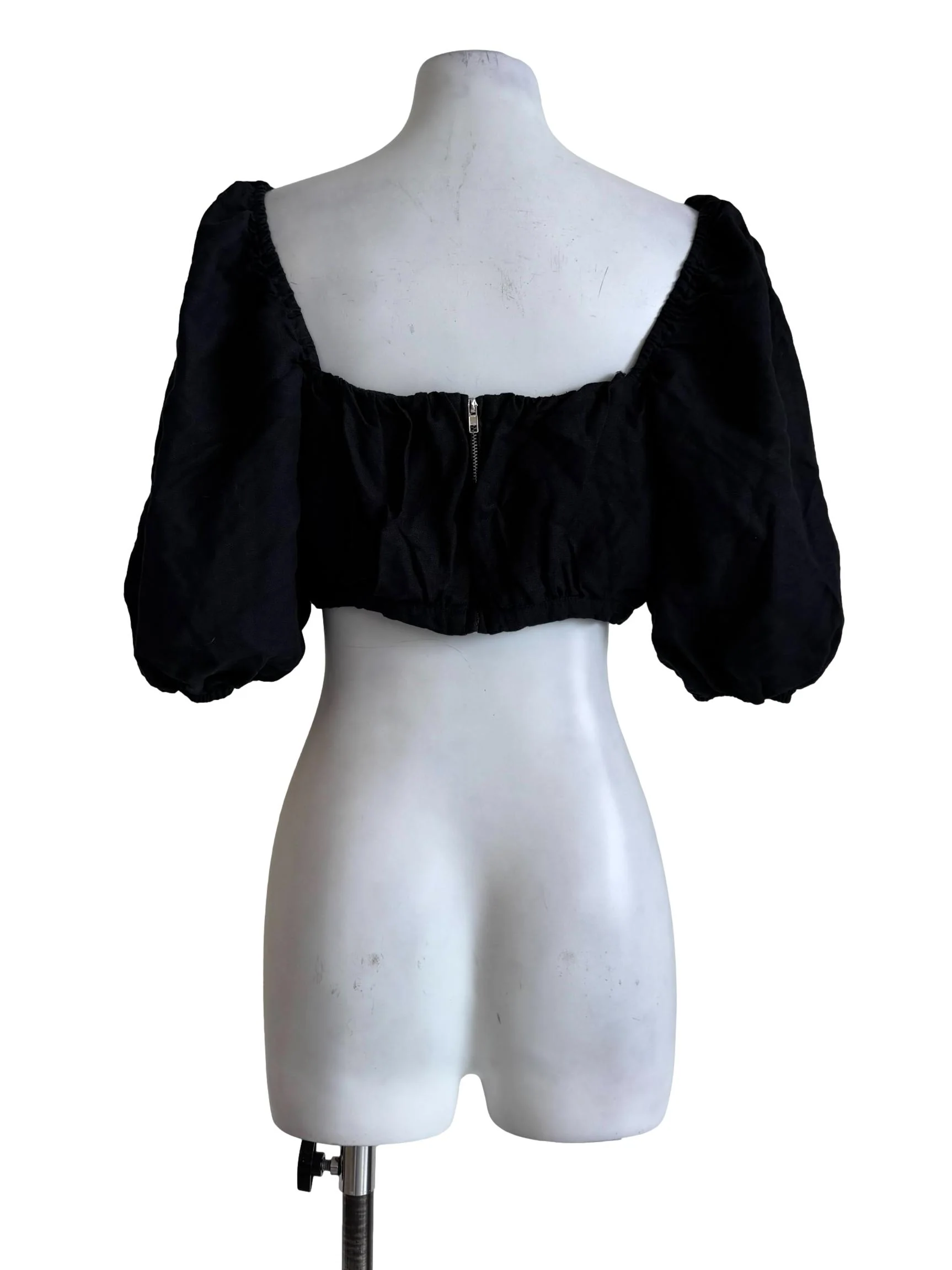 Pitch Black Padded Crop Top - Image 2
