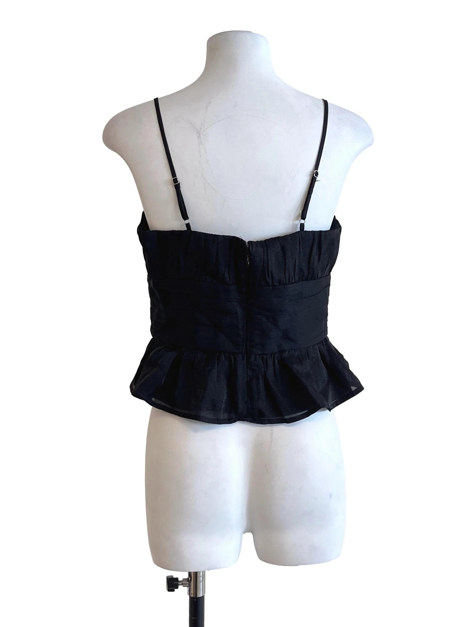 Pitch Black Spaghetti Strap Sleeveless Top - Image 2