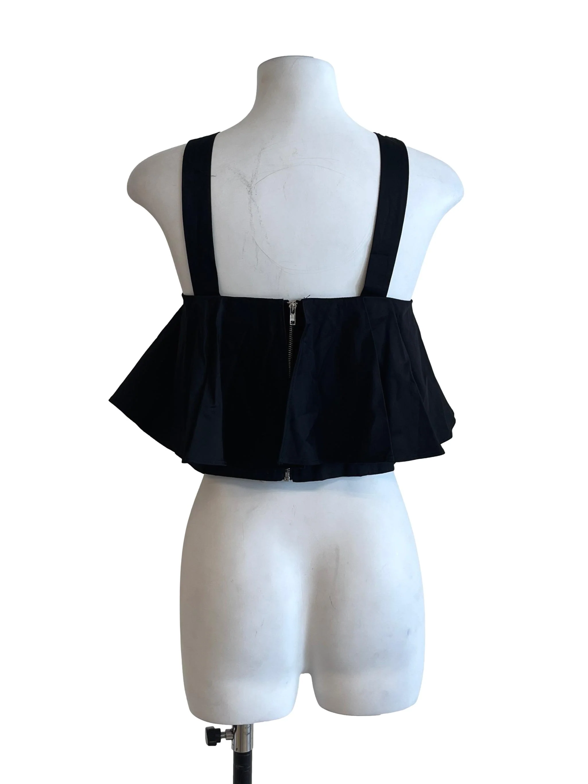 Pitch Black Square Neck Sleeveless Top - Image 2