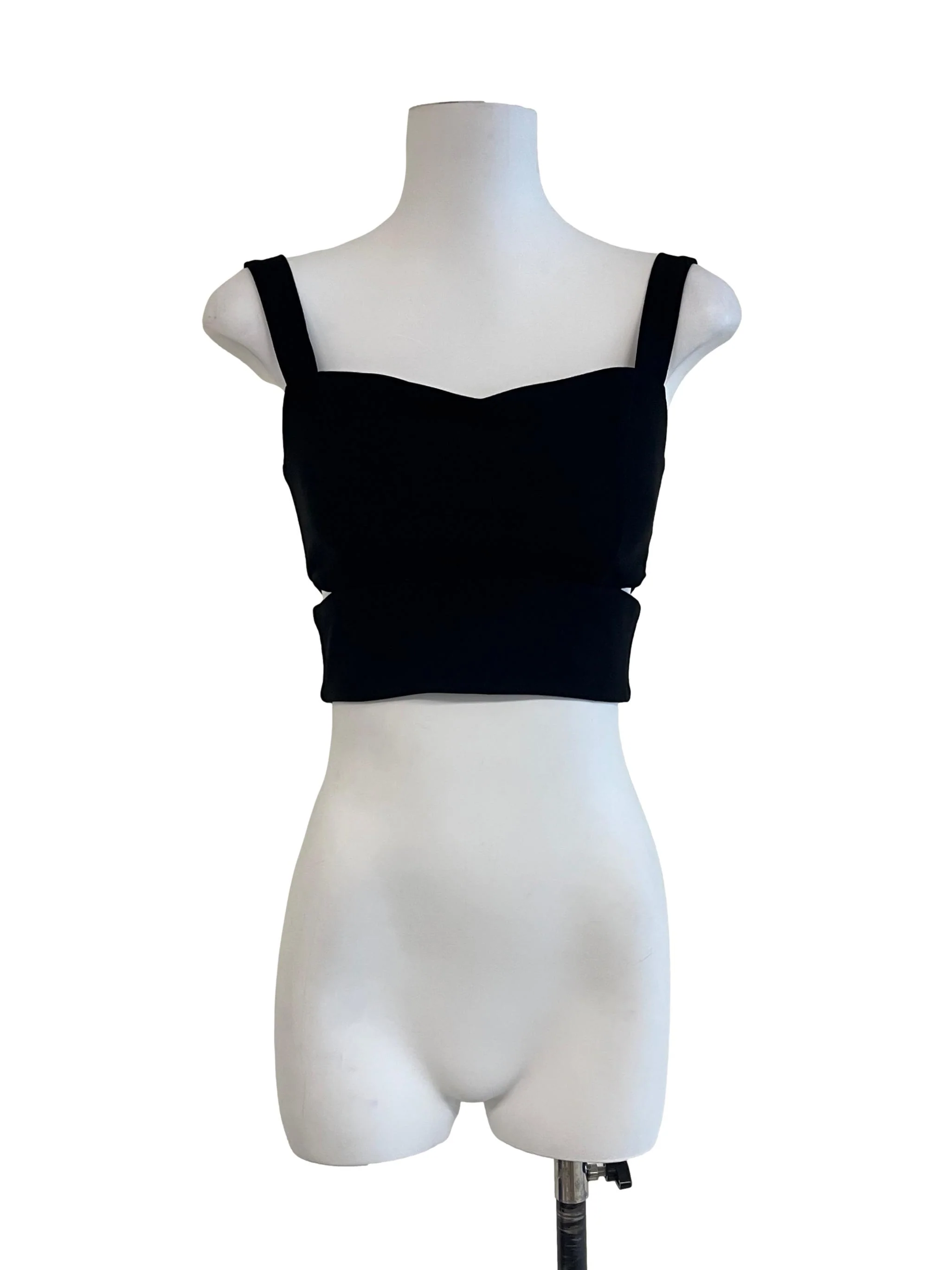 Pitch Black Sweetheart Neck Top