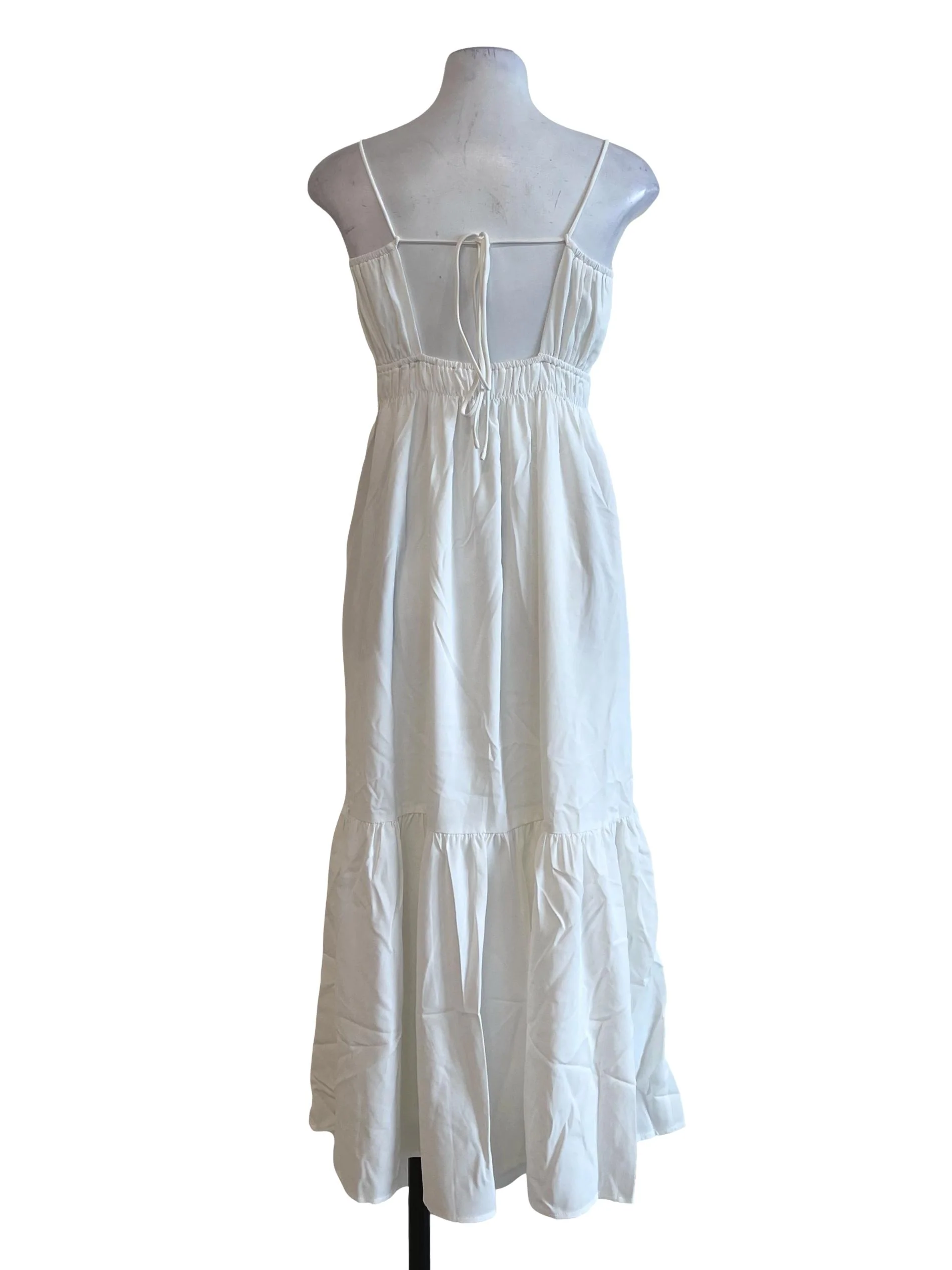 Plain White Tiered Dress - Image 2