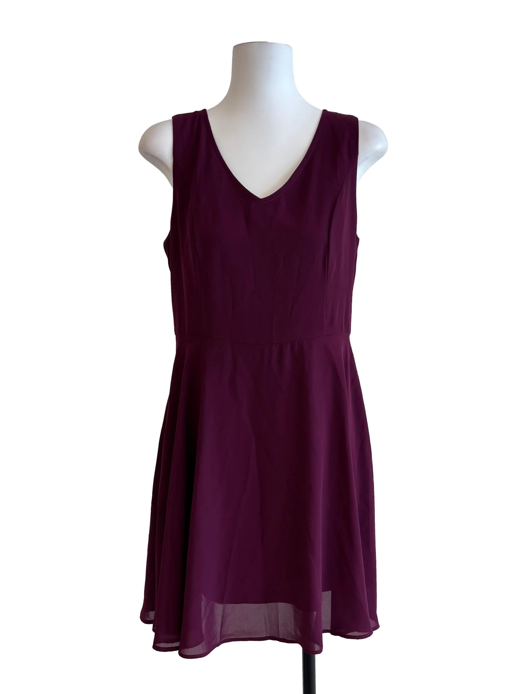 Plum Purple Sleeveless A-Line Dress