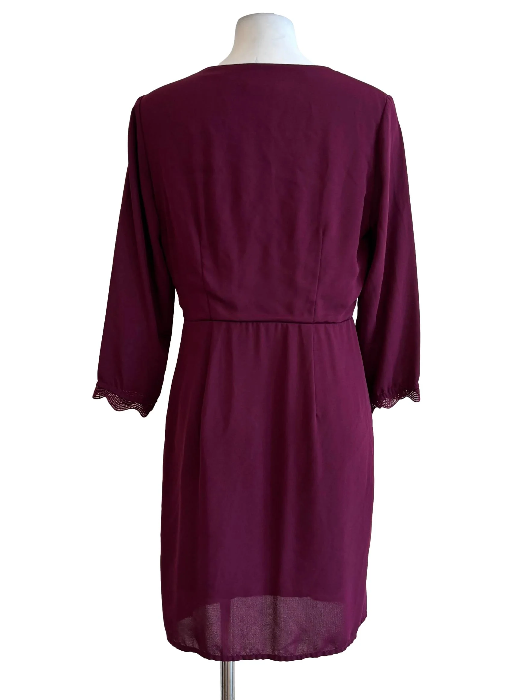 Plum Purple Surplice Chiffon Dress - Image 2