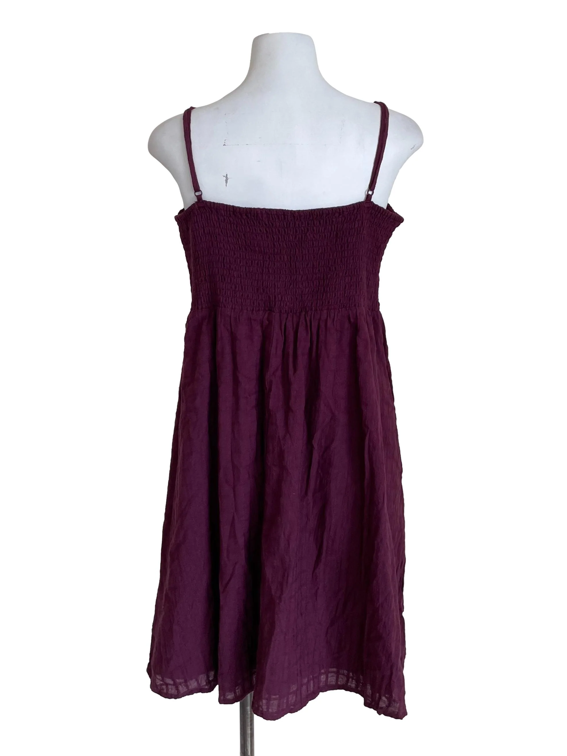 Plum Shirred Babydoll Dress - Image 2