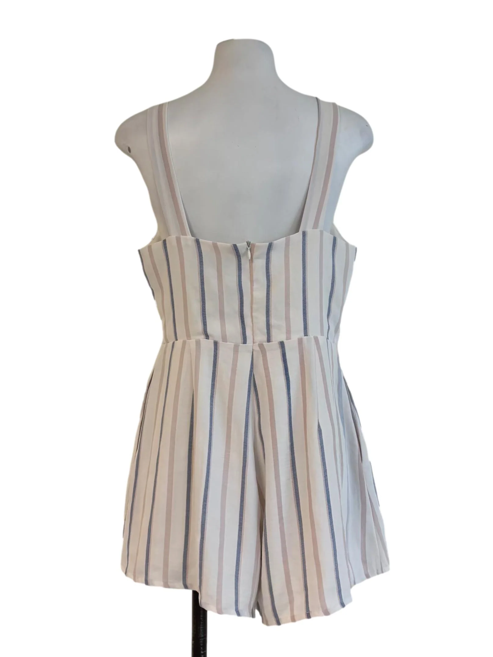 Porcelain White Striped Romper - Image 2