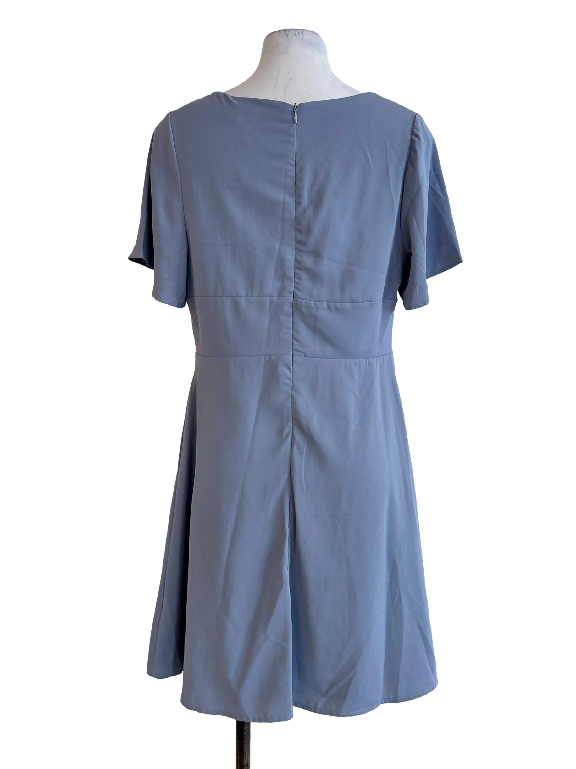 Powder Blue Square Neck Mini Dress - Image 2