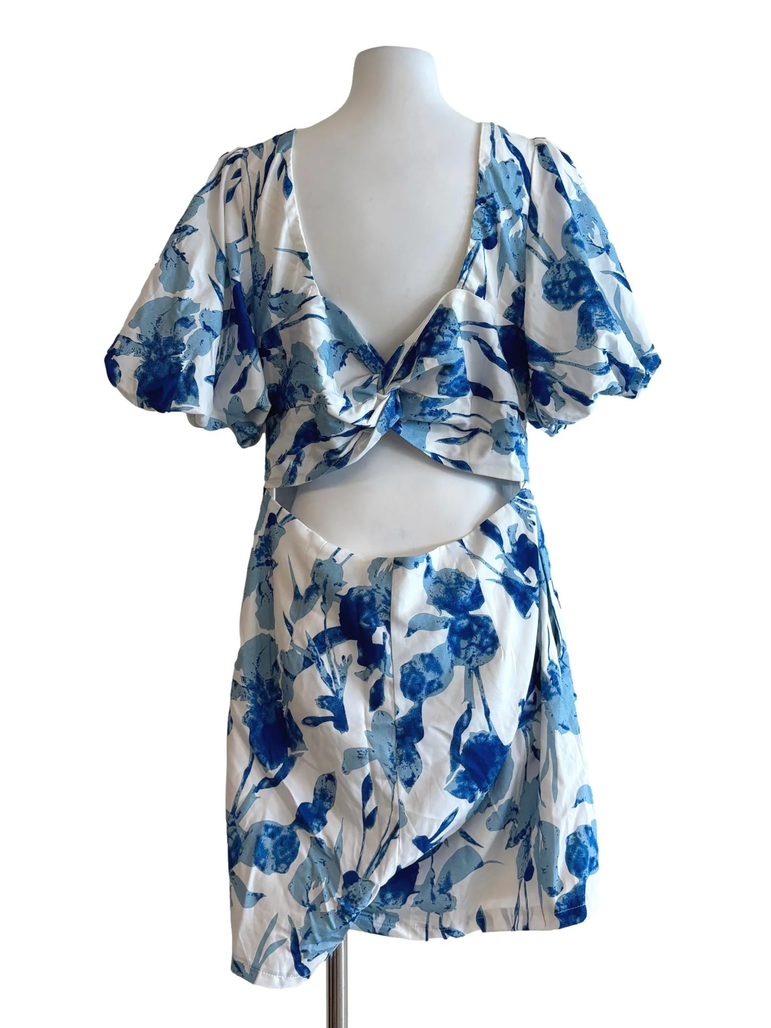 Powder White Blue Patterned Rompers - Image 2