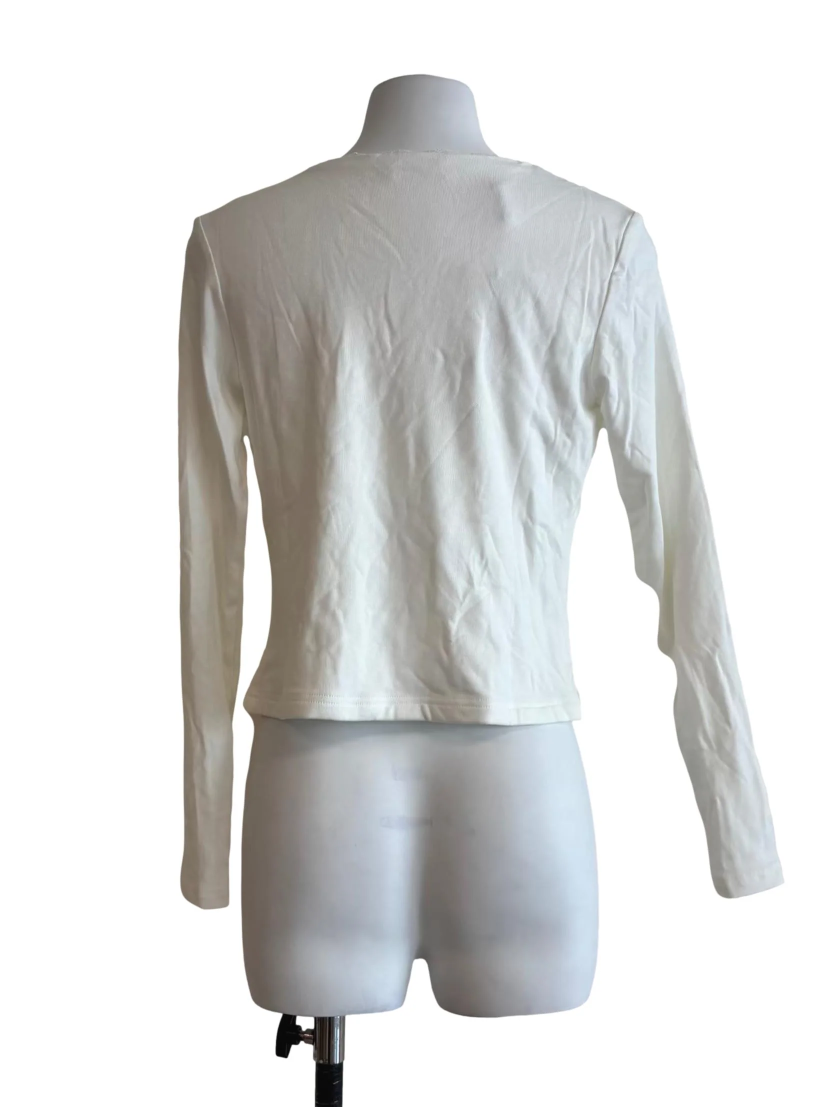 Powder White Front Tie Cardigan - Image 2