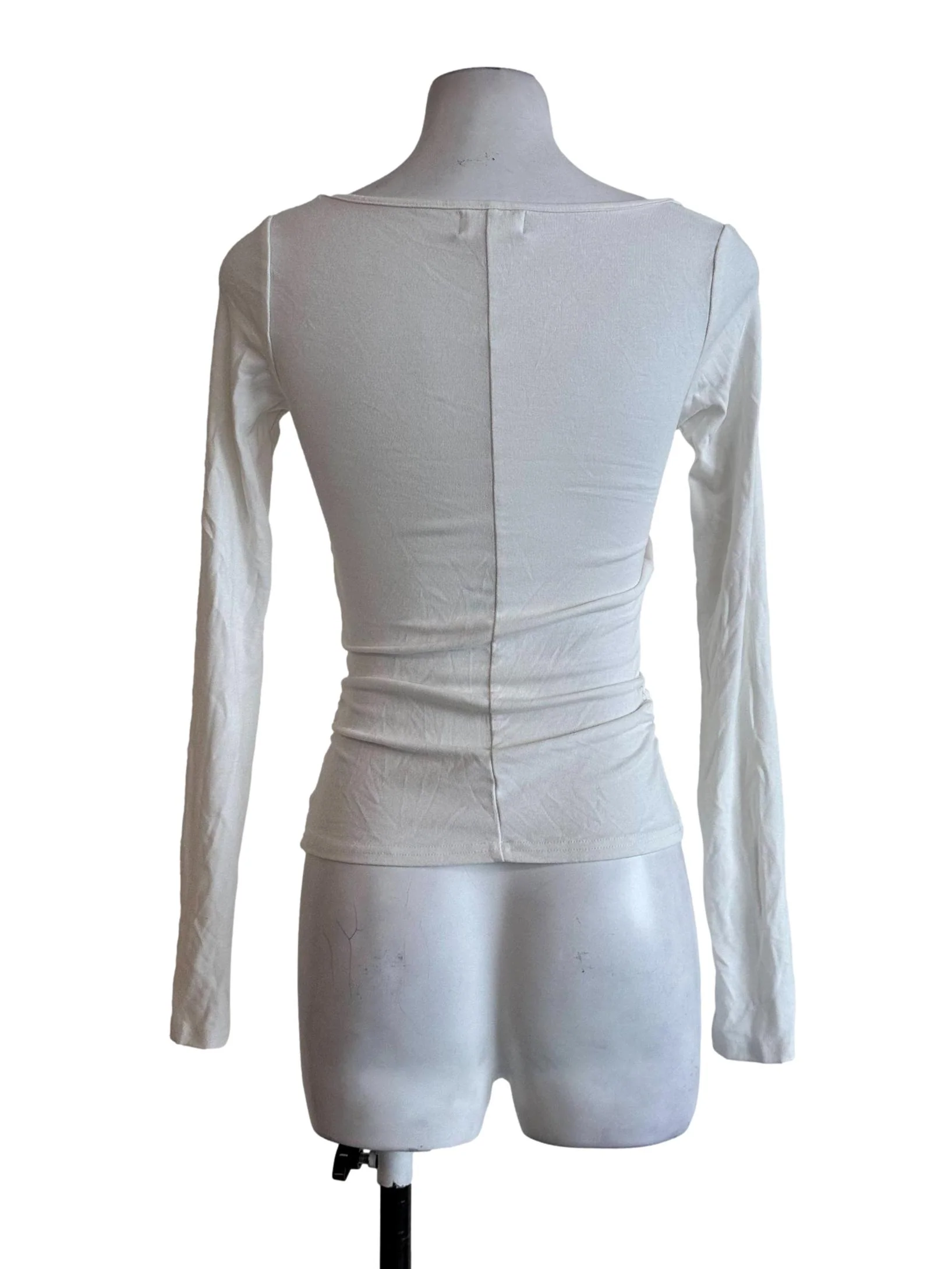 Powder White Padded Long Sleeves Top - Image 2