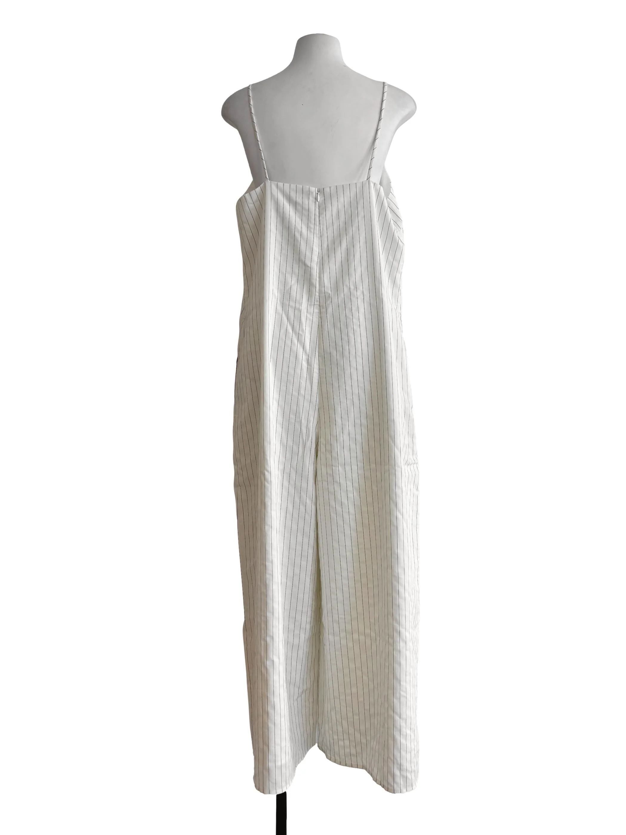 Powder White Striped Wide Jumpsuit LB - Image 2