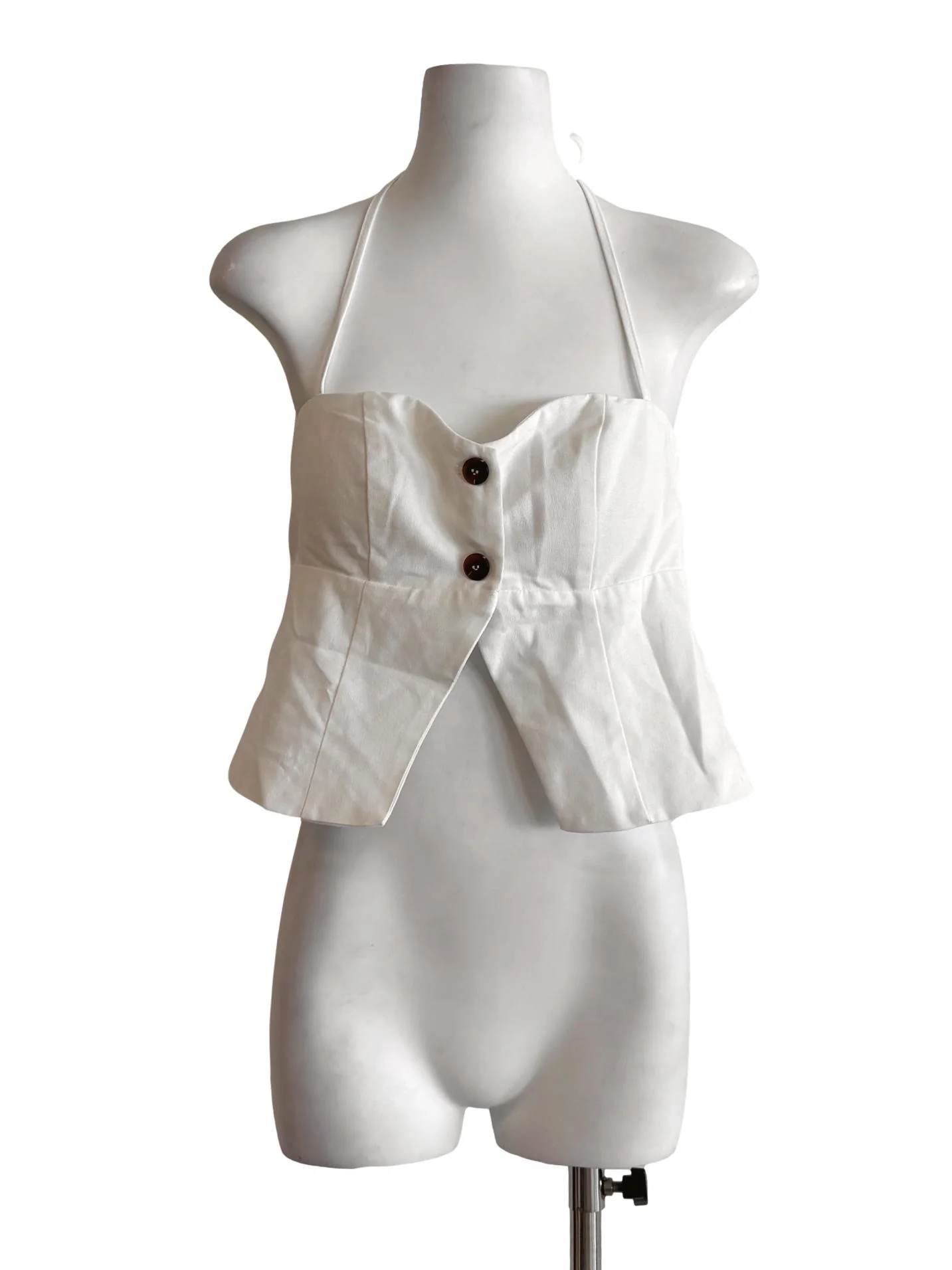 Powder White Sweetheart Halter Top