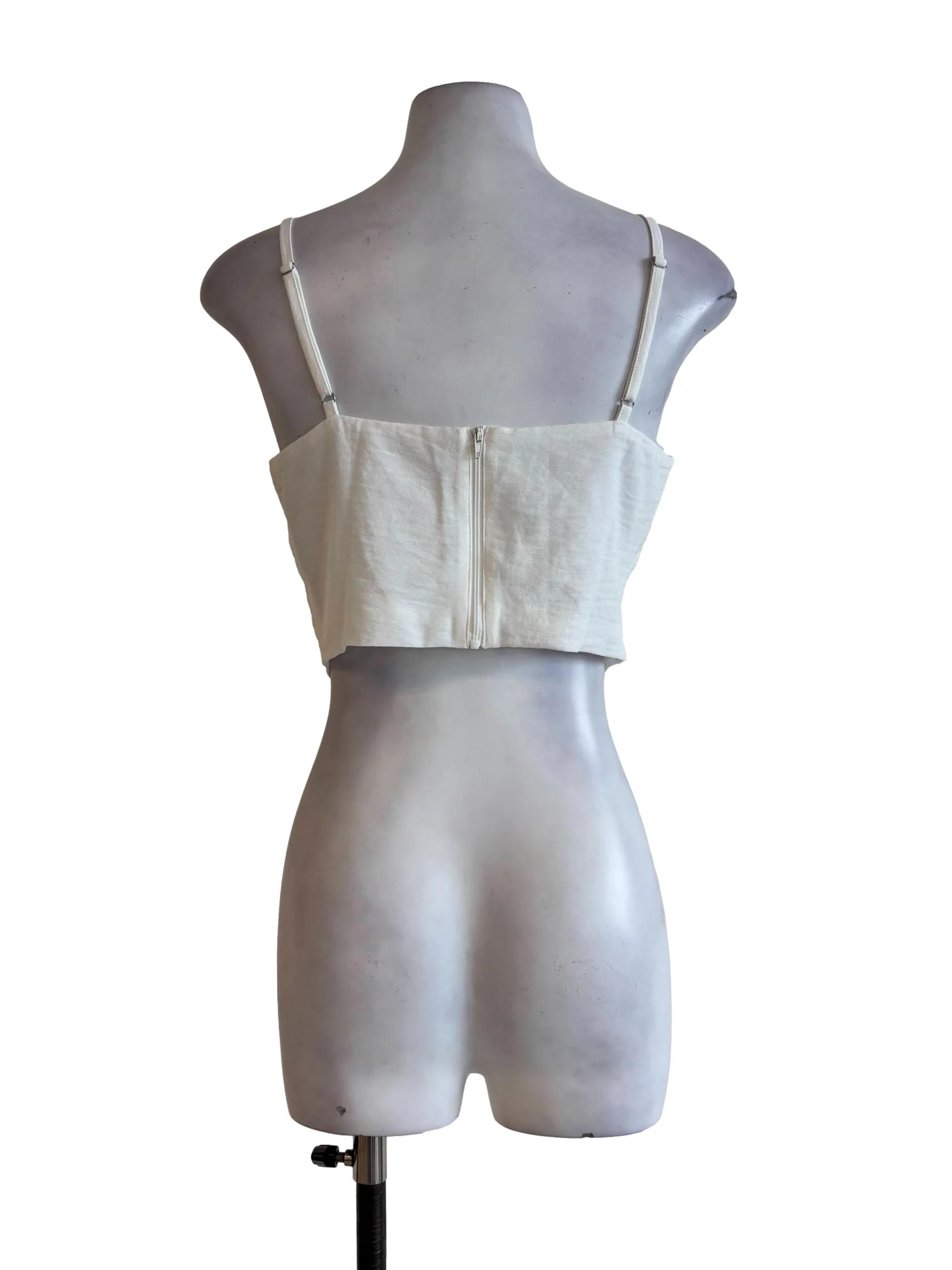 Powder White Tied Front Camisole Top - Image 2