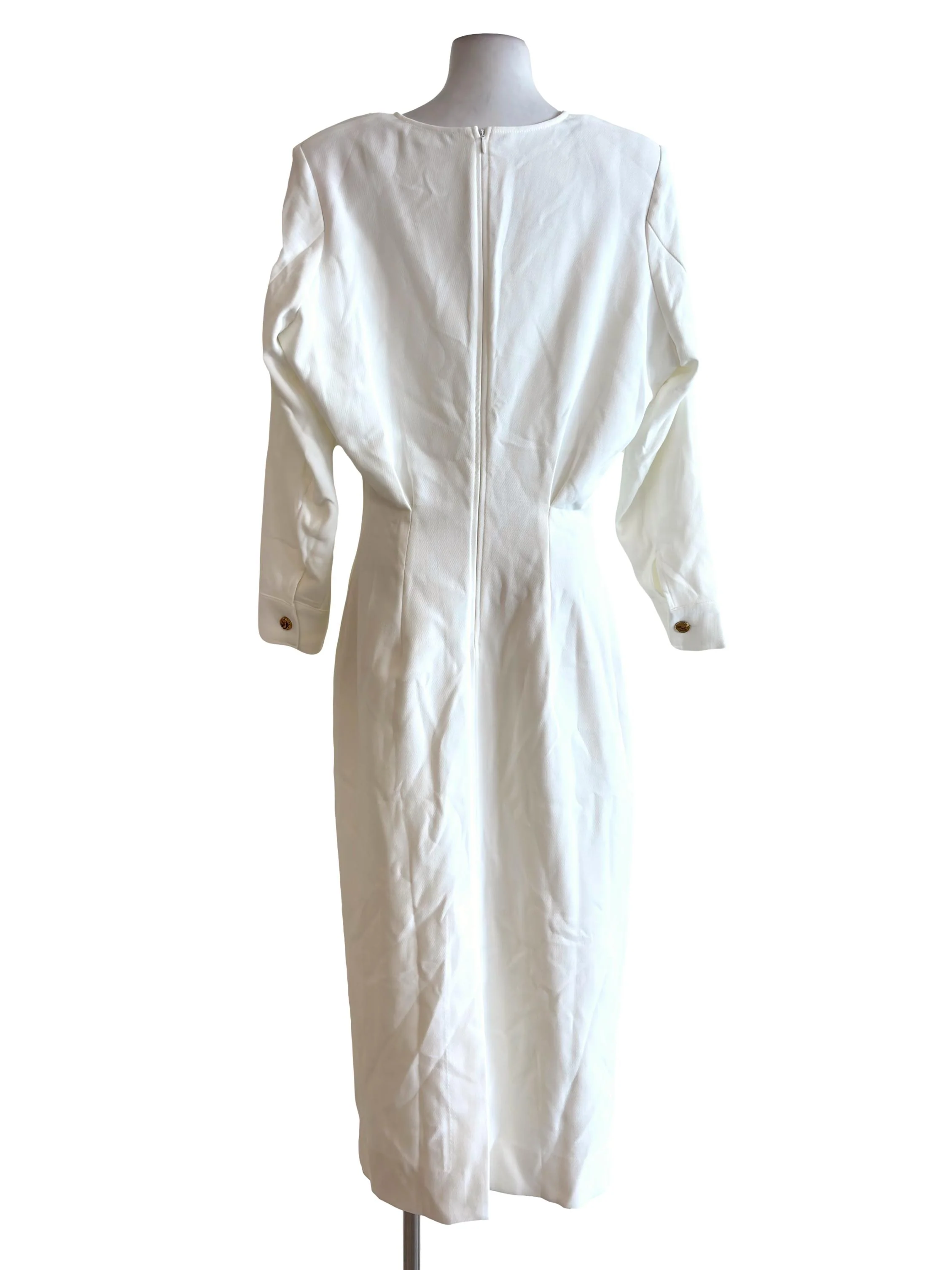 Powder White Unlined Maxi Dress LB - Image 2