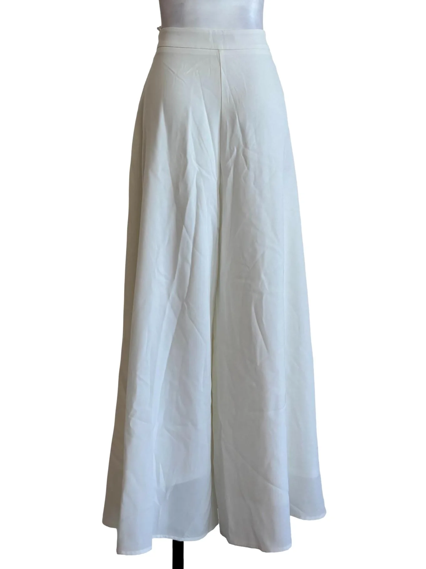 Powder White Wide Palazo Pants - Image 2