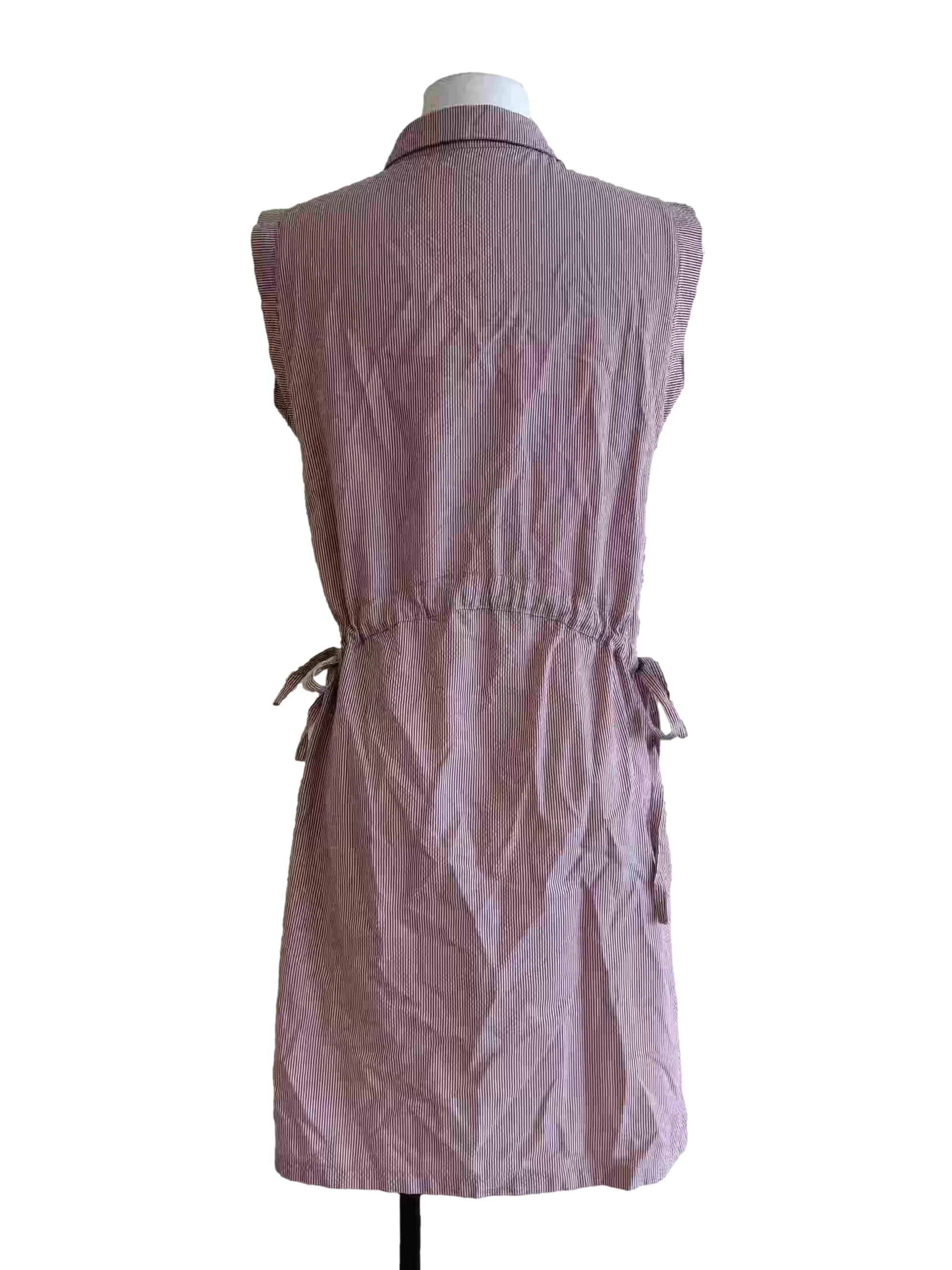 Puce Pink Sleeveless Shirt Blouse - Image 2