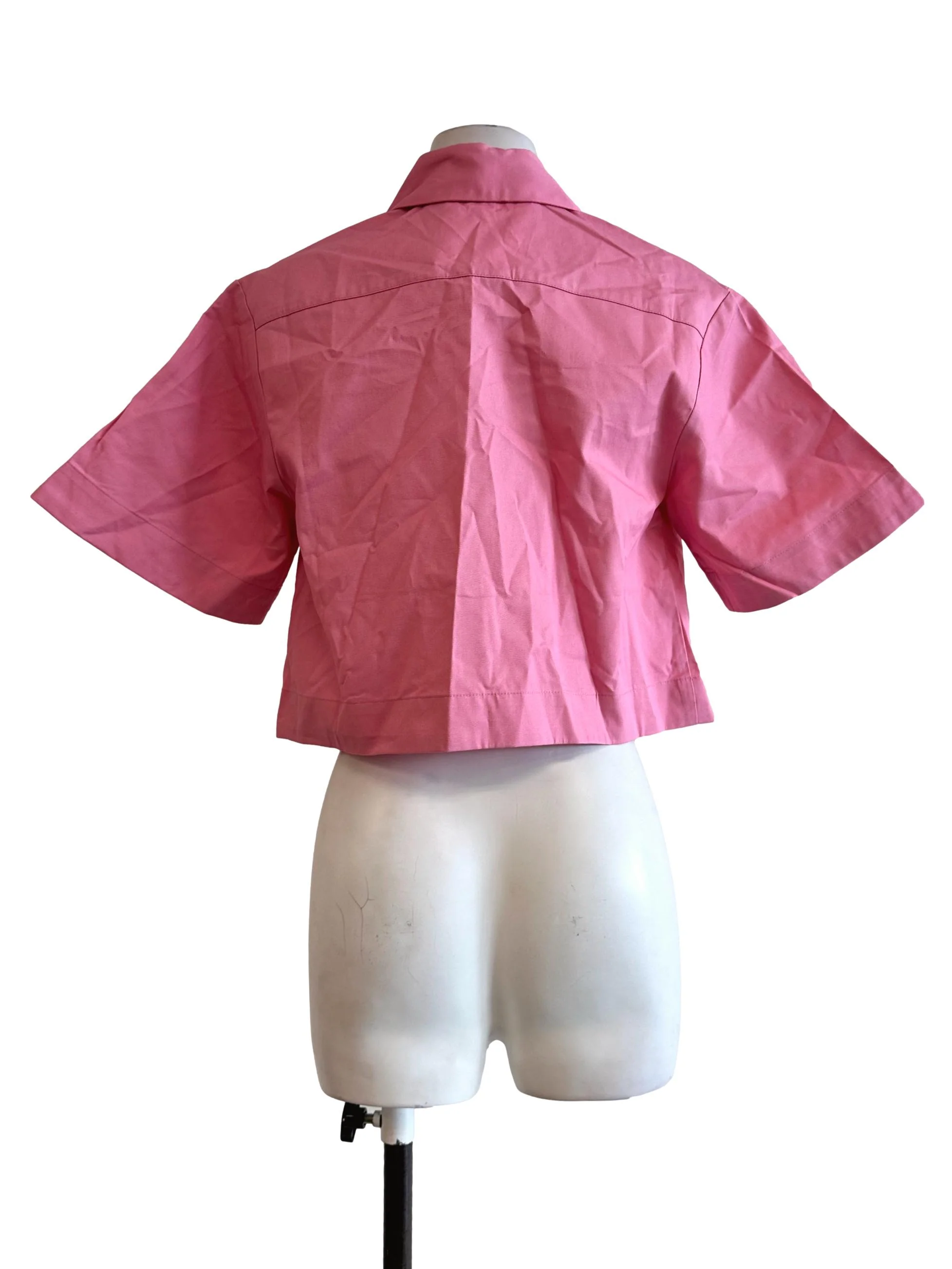 Punch Pink Collar Button Top LB - Image 2