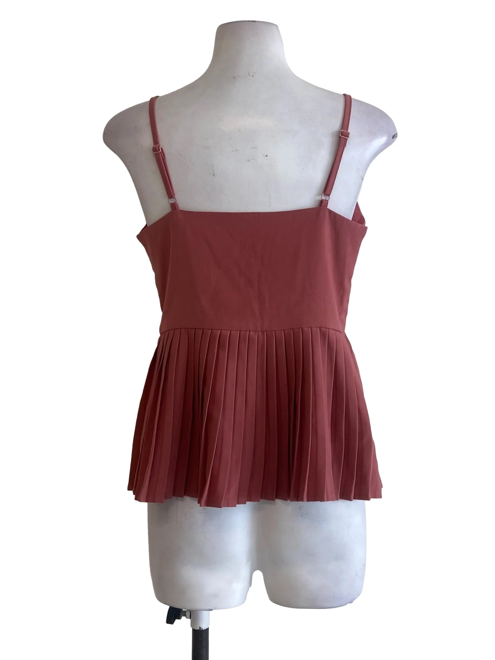 Punch Pink Sleeveless Accordion Blouse - Image 2