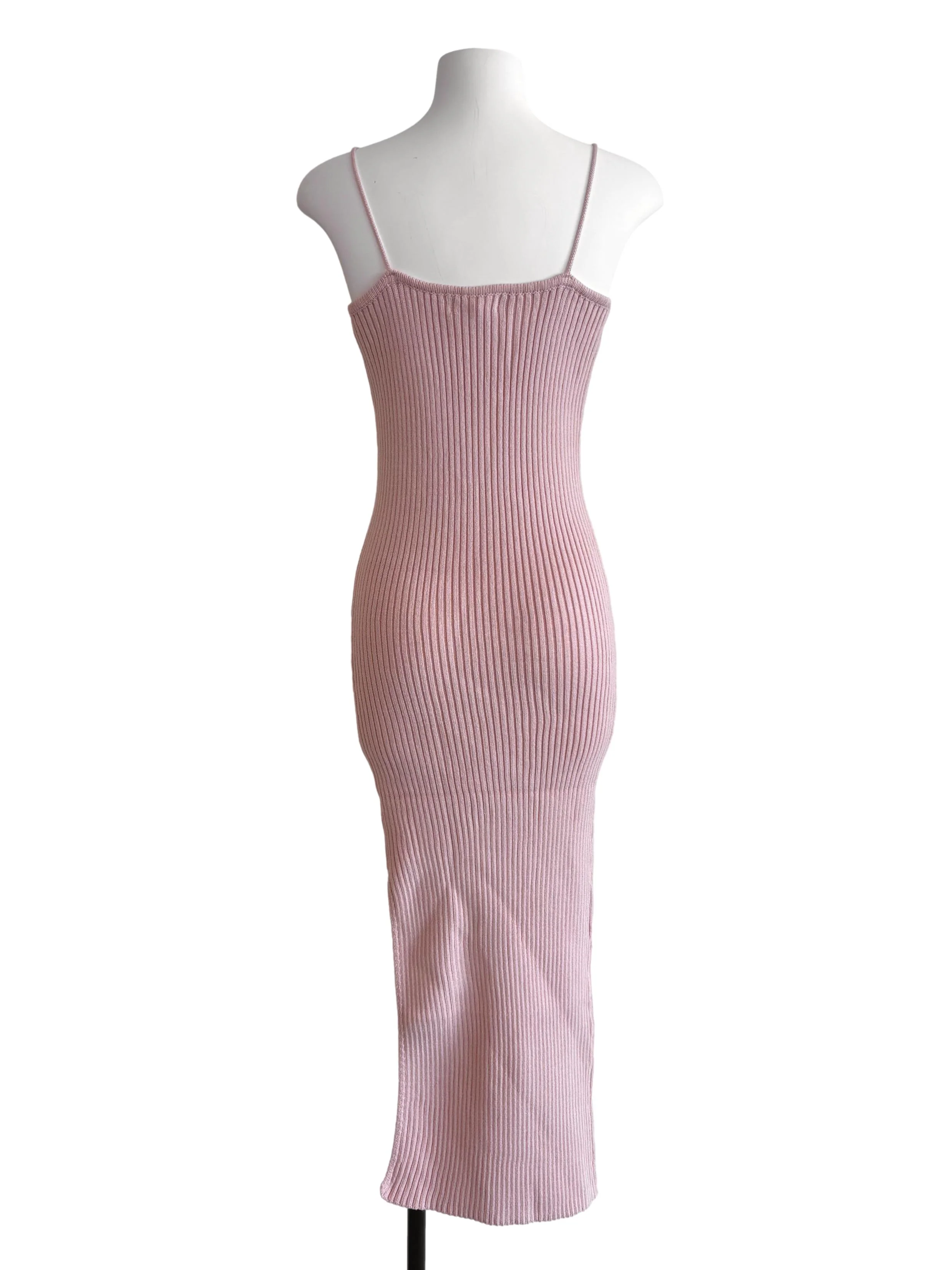 Punch Pink Sweetheart Knit Dress - Image 2