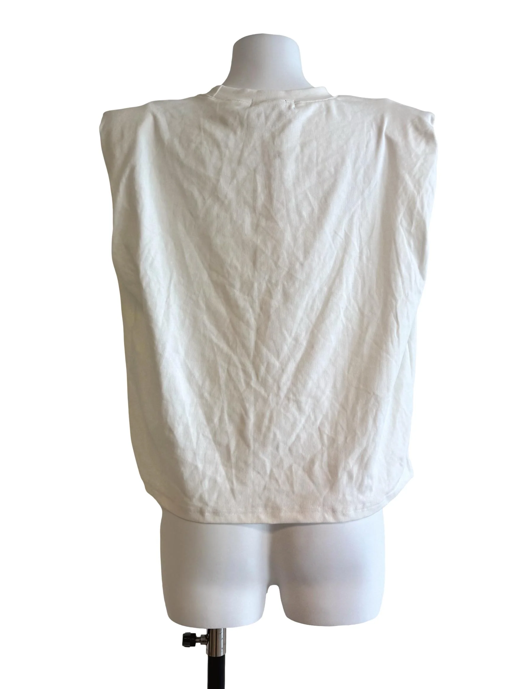Pure White Padded Shoulder Top - Image 2