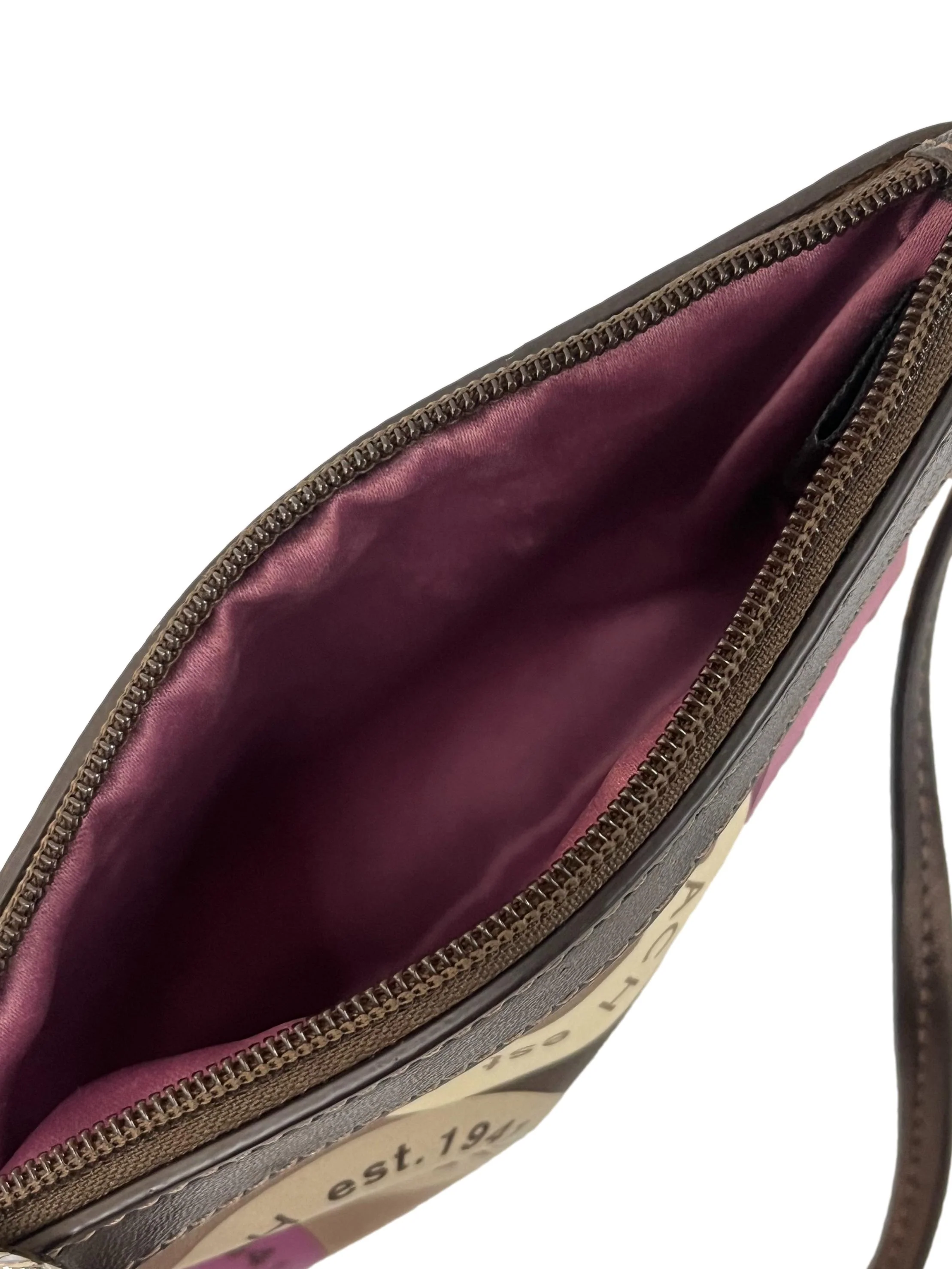 Purple Brown Coach Printed Wristlet - Image 3