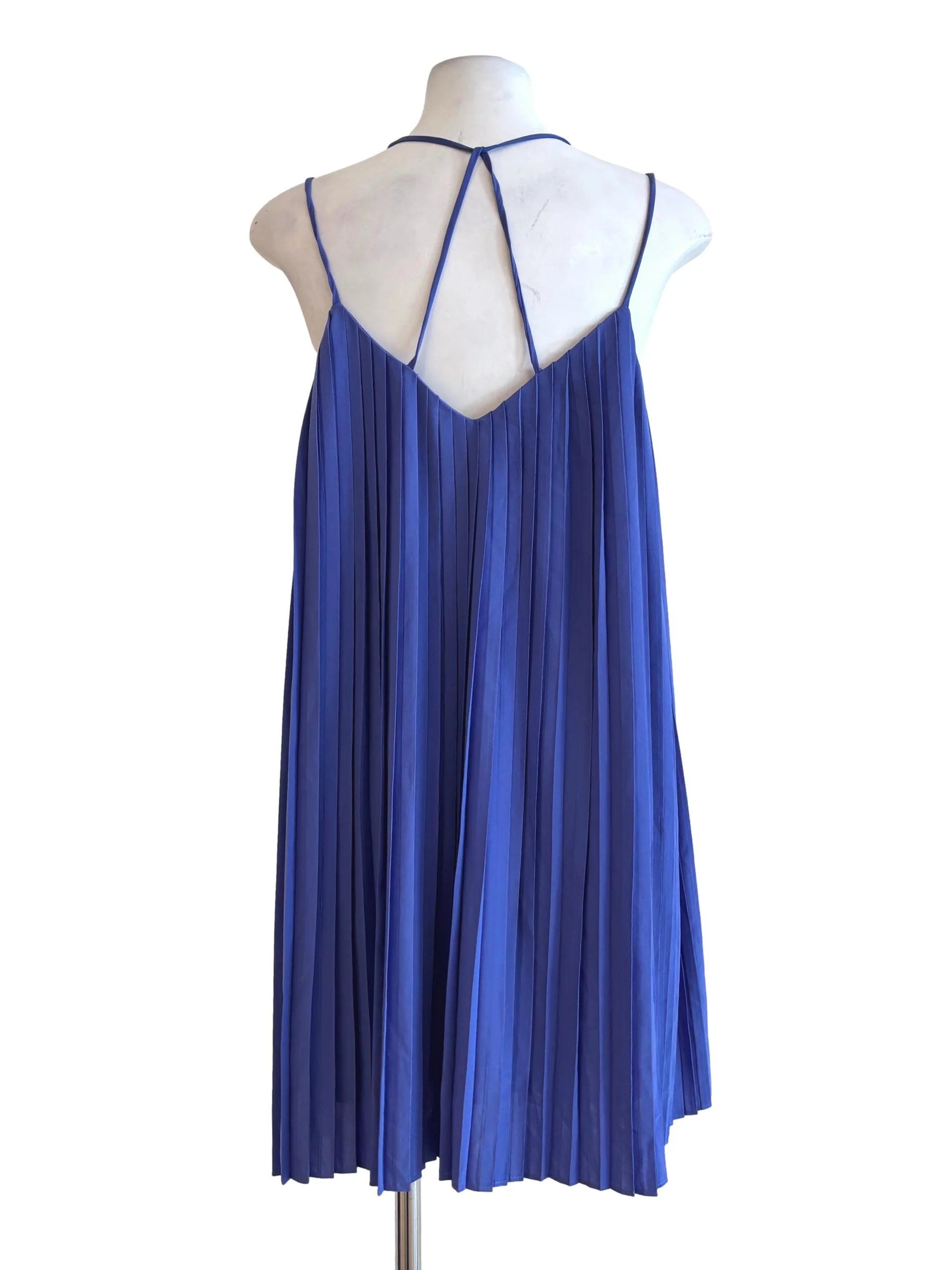 Purple Double Strap Pleated Shift Dress TTR - Image 2