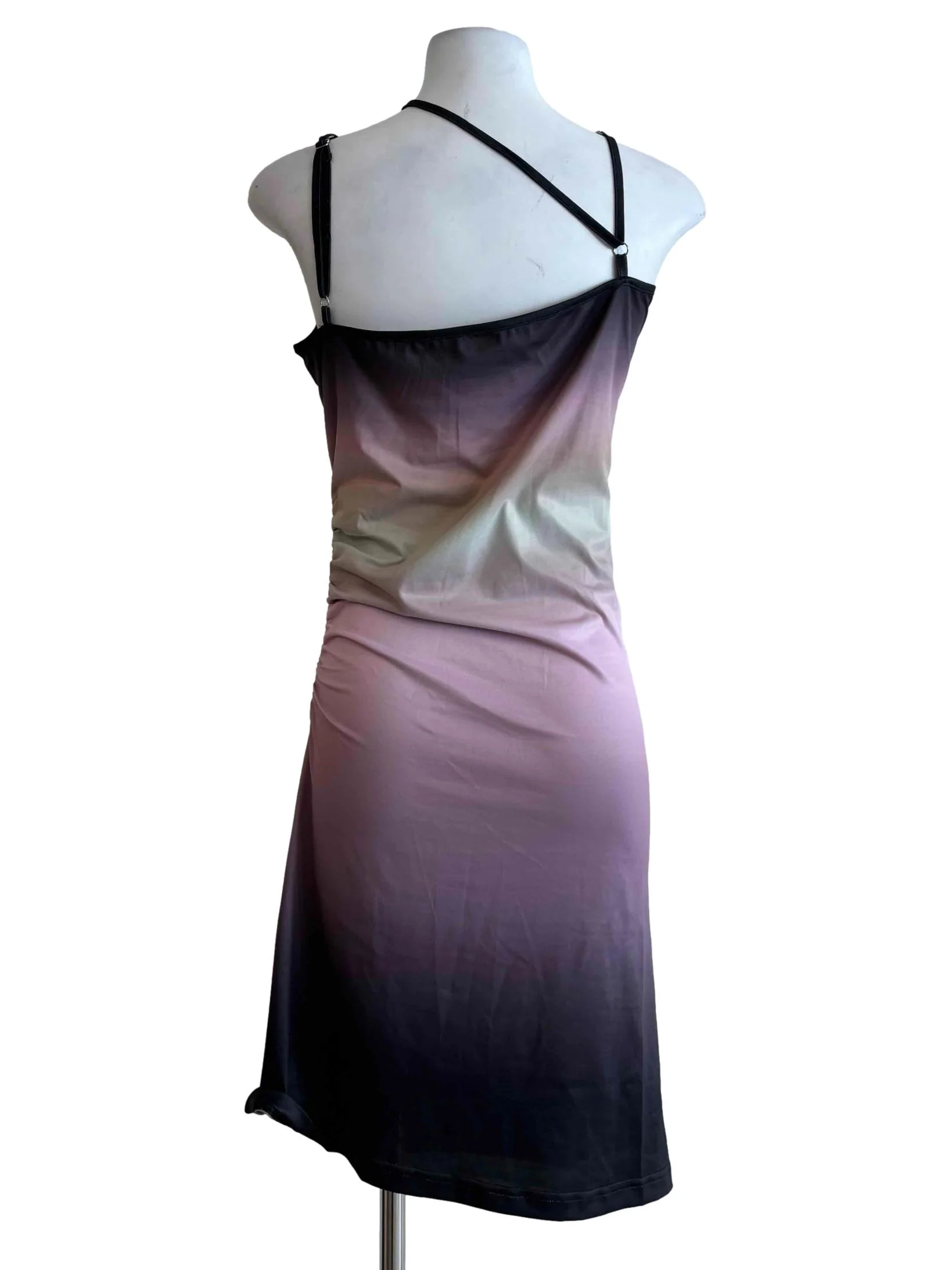 Purple Ombre Cut Out Shoulder Bodycon Dress - Image 2