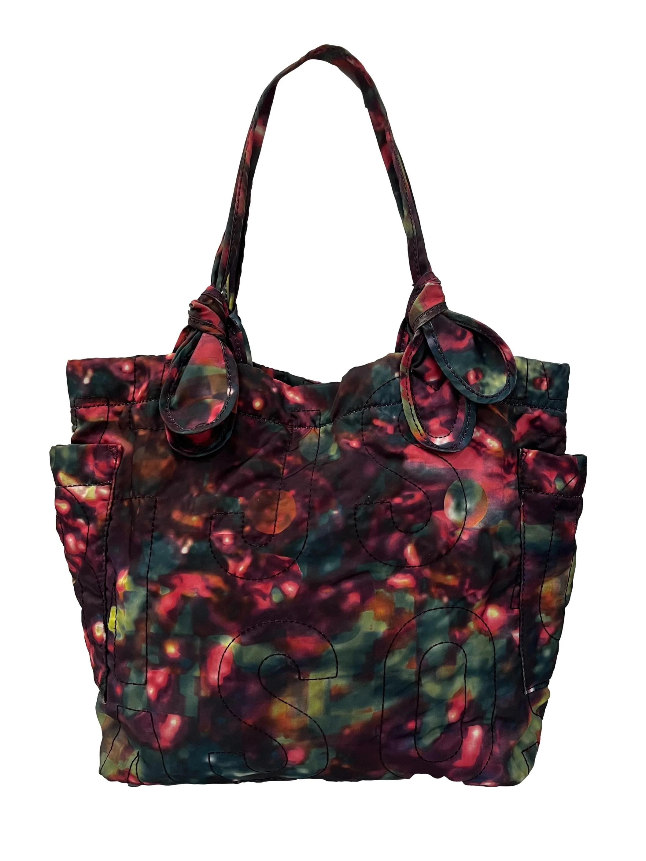 Purple Printed Nylong Tote Bag - Image 3