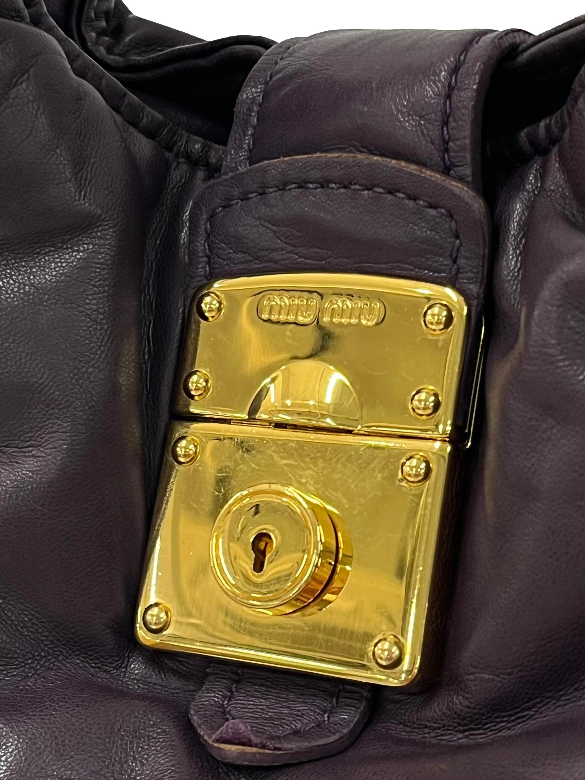 Purple Soft Leather Shoulder Bag CSN - Image 3