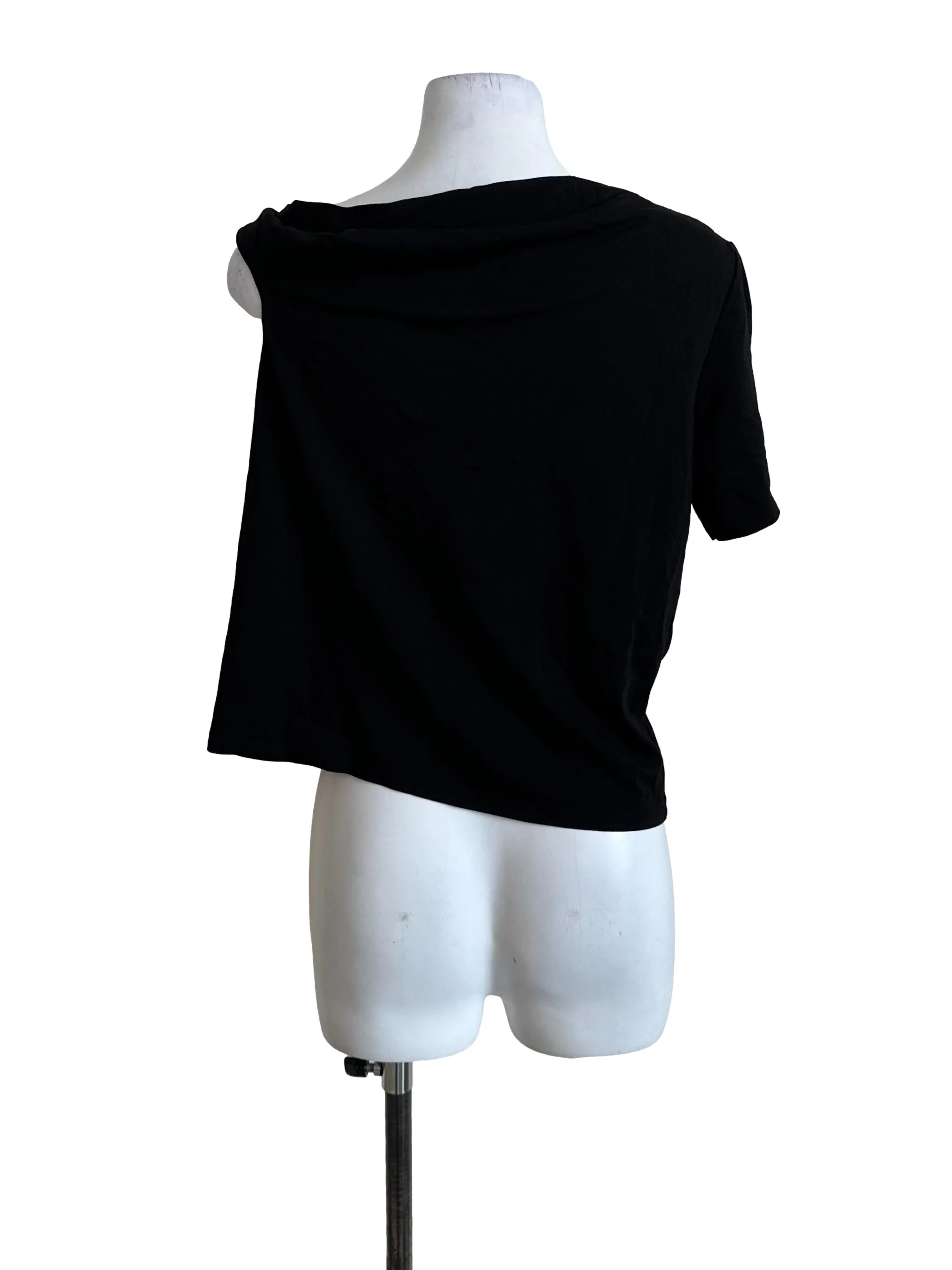Raven Black Asymmetric Off Shoulder Top - Image 2