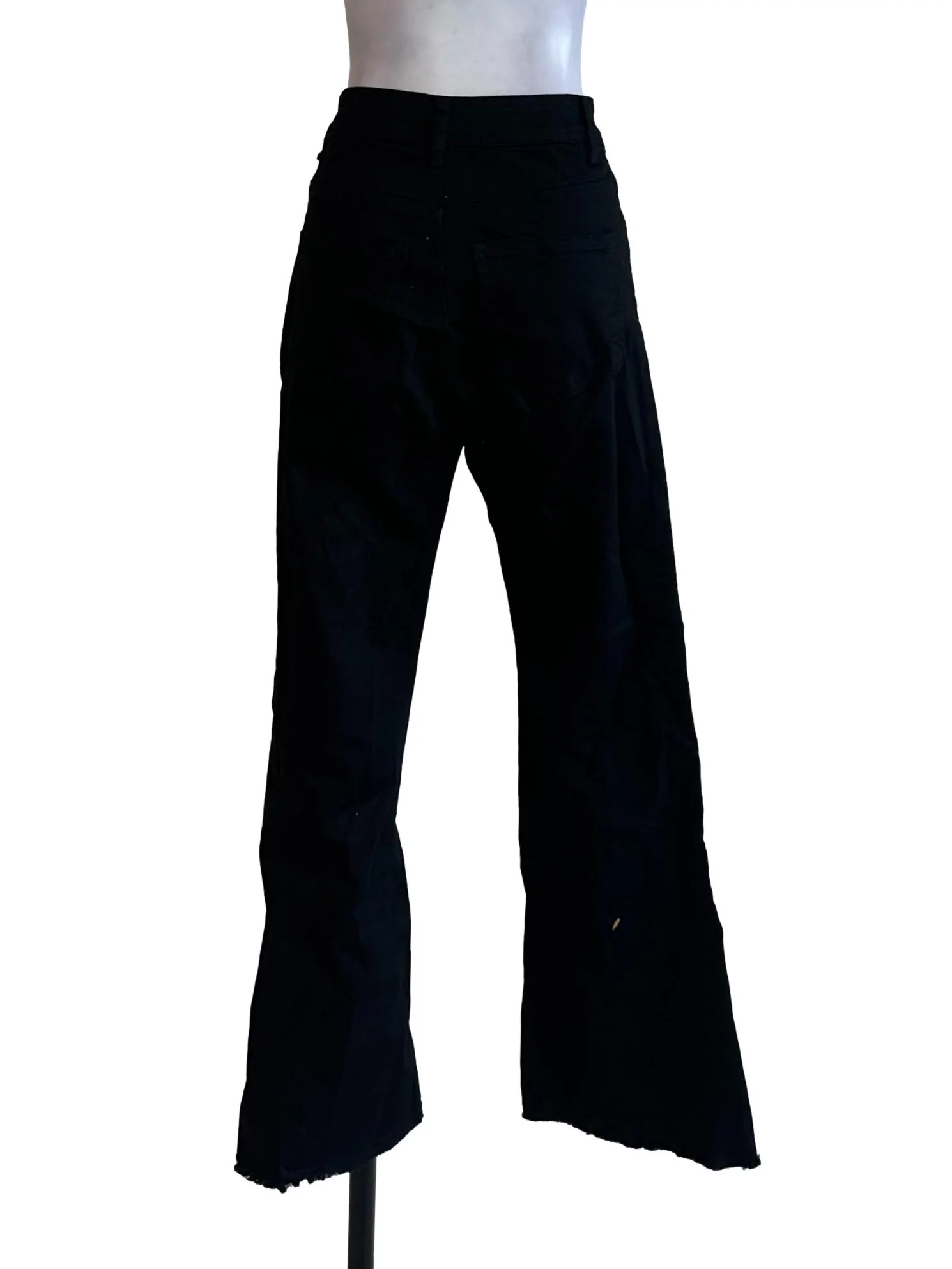Raven Black Denim Flare Jeans - Image 2