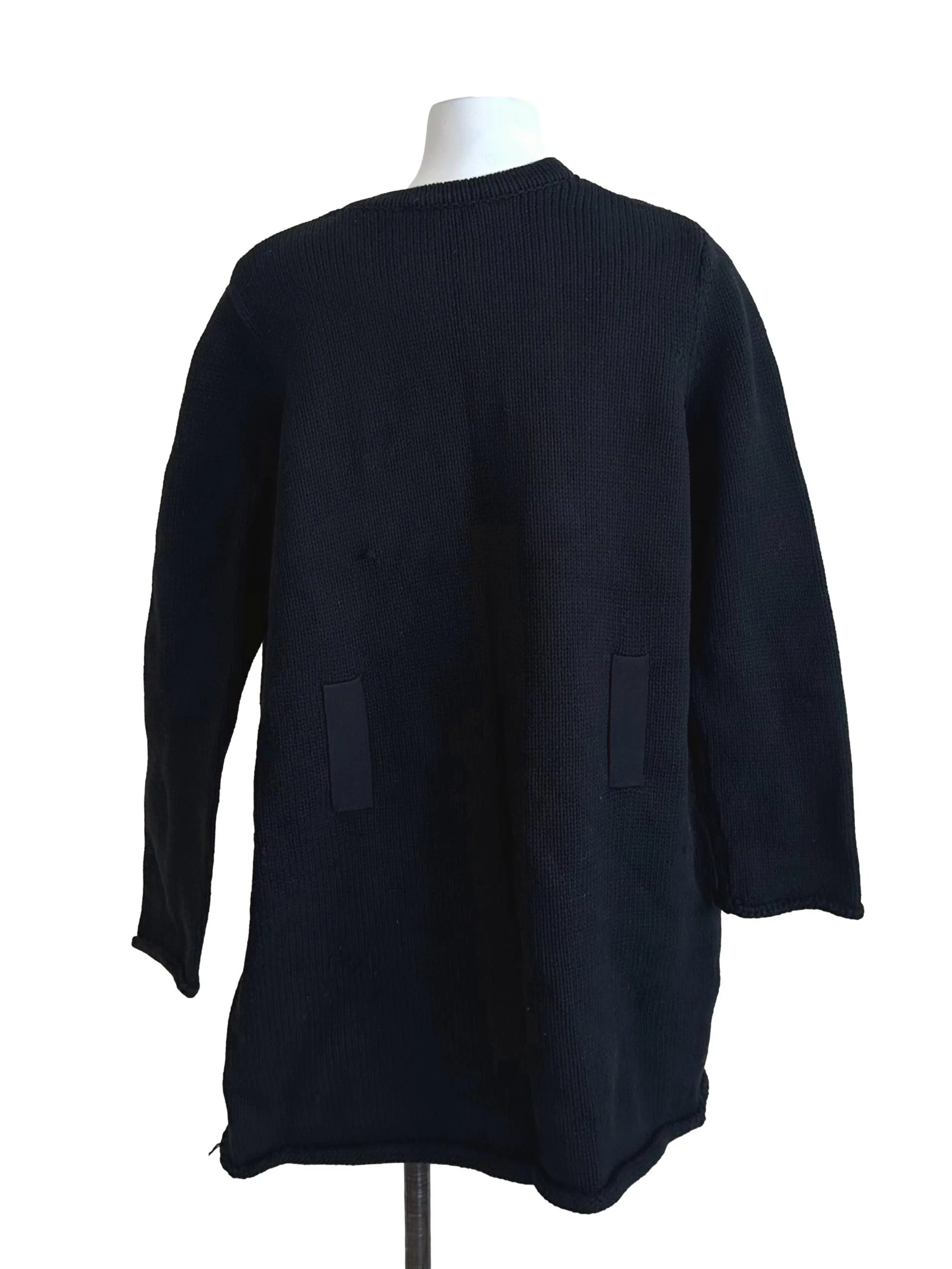 Raven Black Front Open Knit Jacket - Image 2