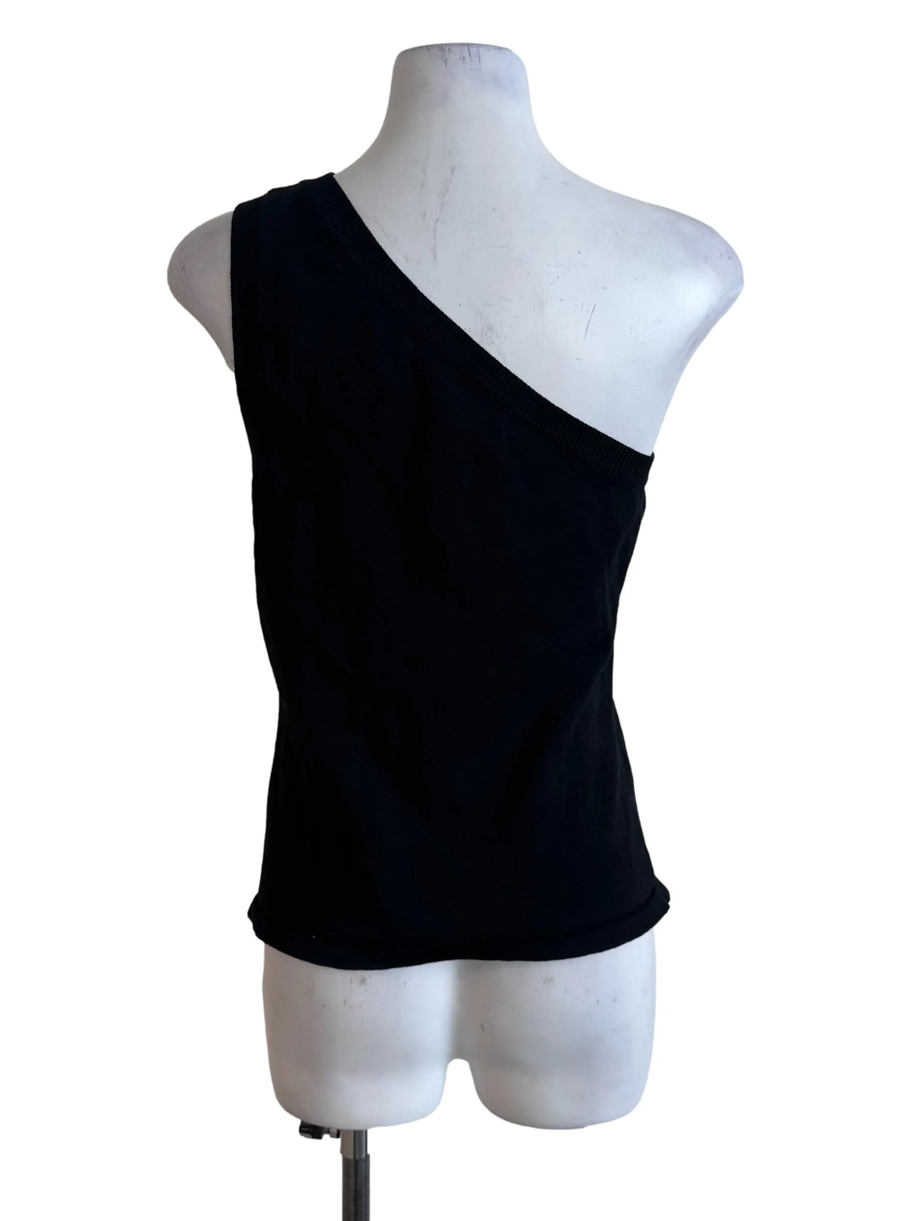 Raven Black Knit Asymmetric Top - Image 2