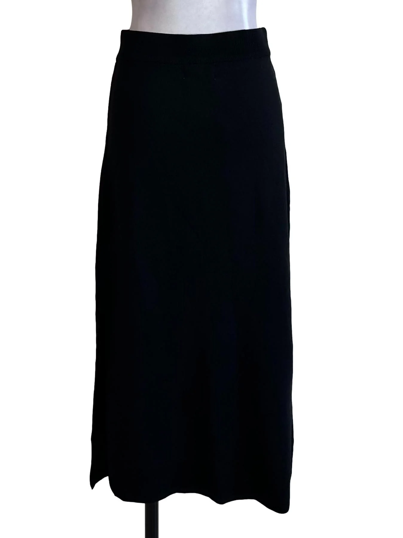 Raven Black Knit Pencil Slit Skirt OSN - Image 2