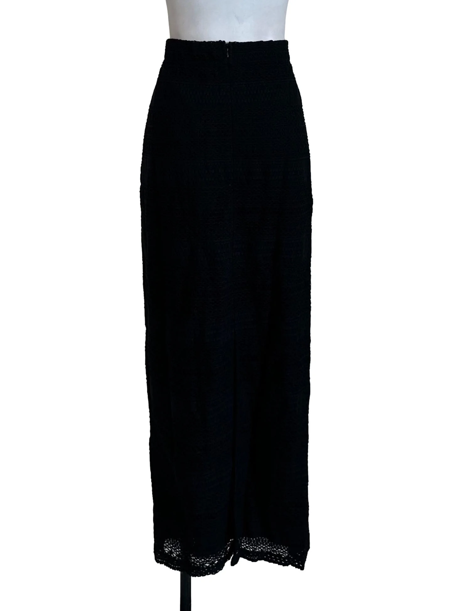 Raven Black Lace Embroidery Slit Skirt - Image 2
